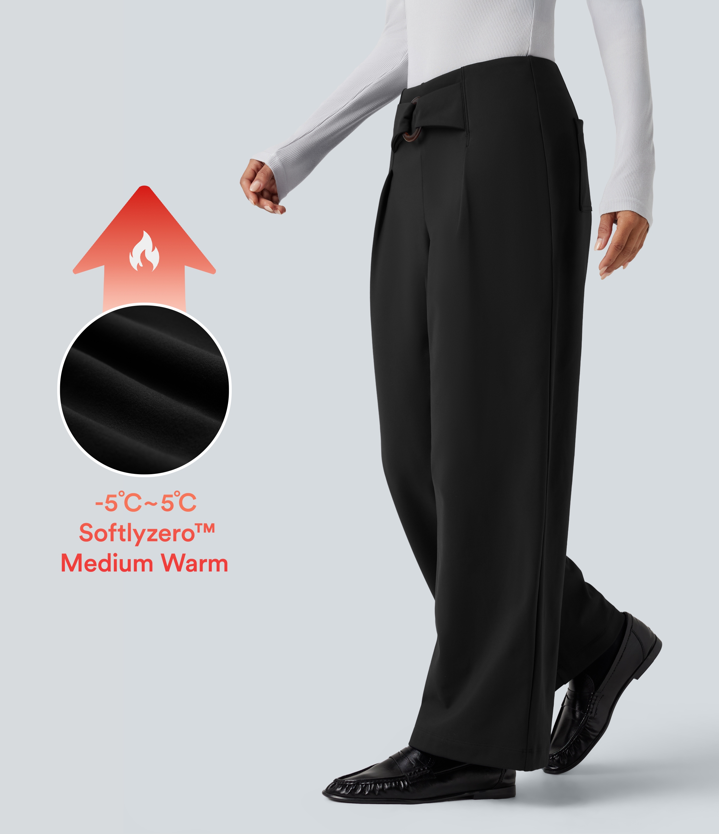 SoftlyZero™ Plüsch-Thermo-Arbeitshose mit mittlerer Leibhöhe, geradem Bein und Taschen