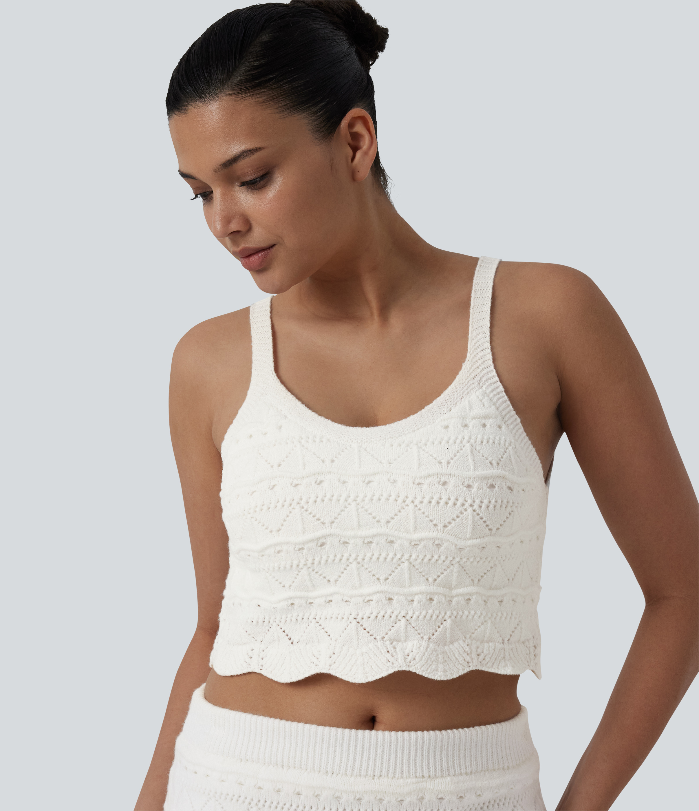 Round Neck Cropped Sweater Vest