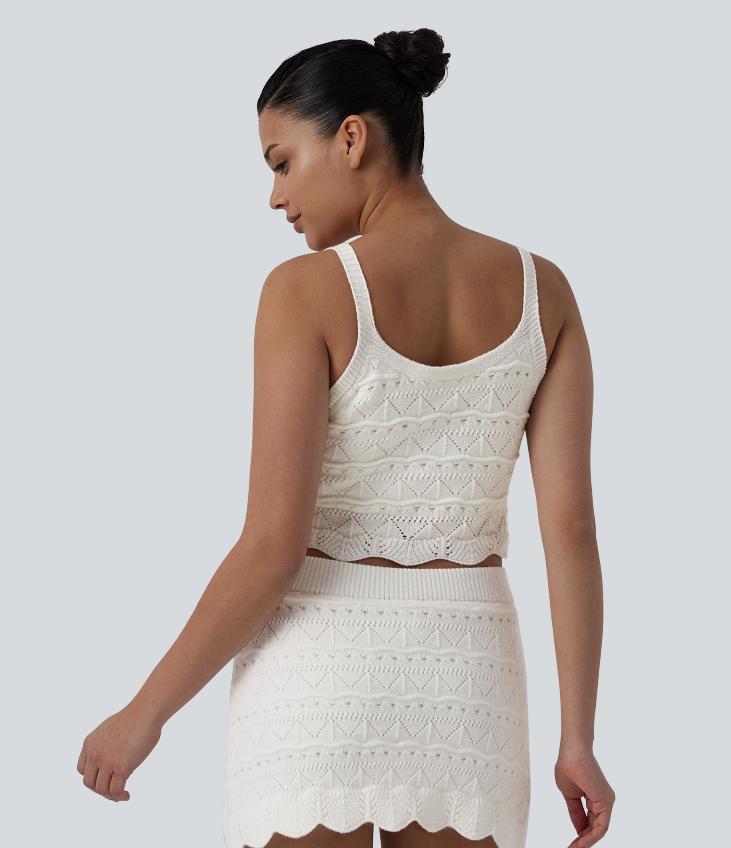 Blanc Gilet court col rond / 2