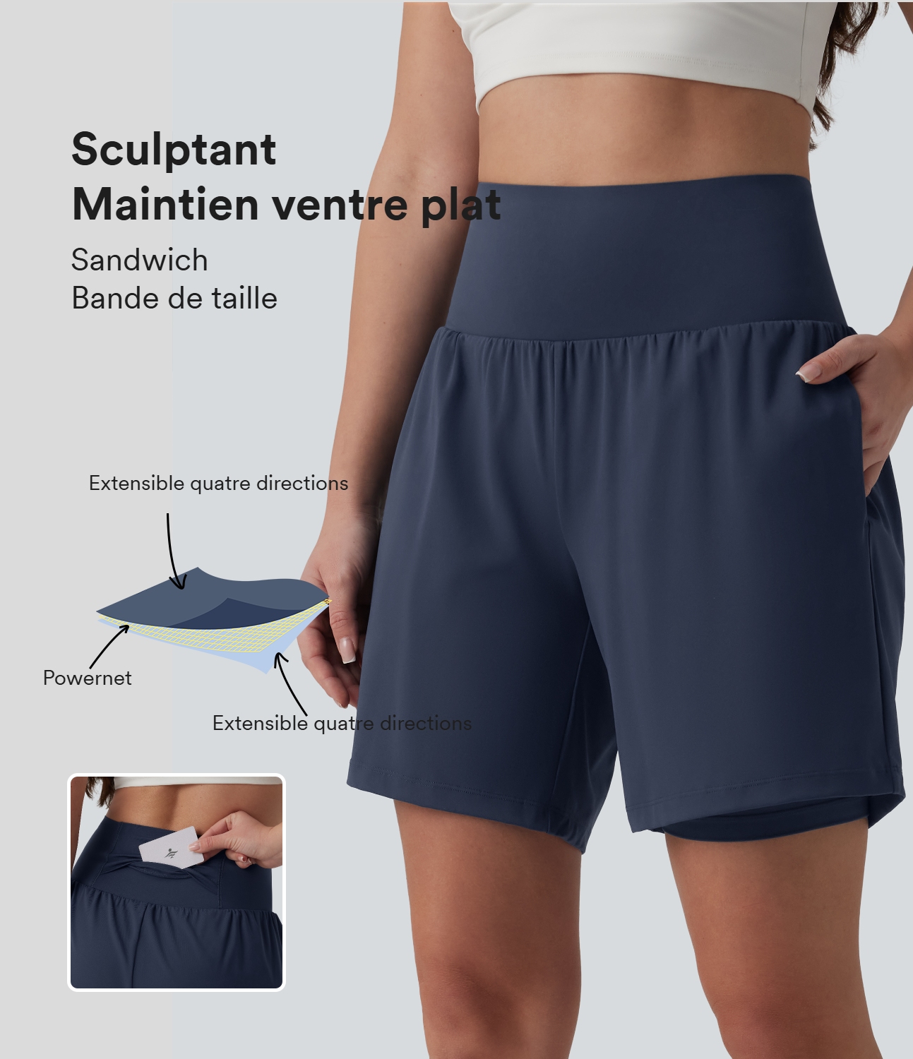 SoftlyZero™ Airy 2-in-1 High-Waisted Shaping Yoga Shorts with Cool Touch, 17.5 cm Inseam, and Pockets