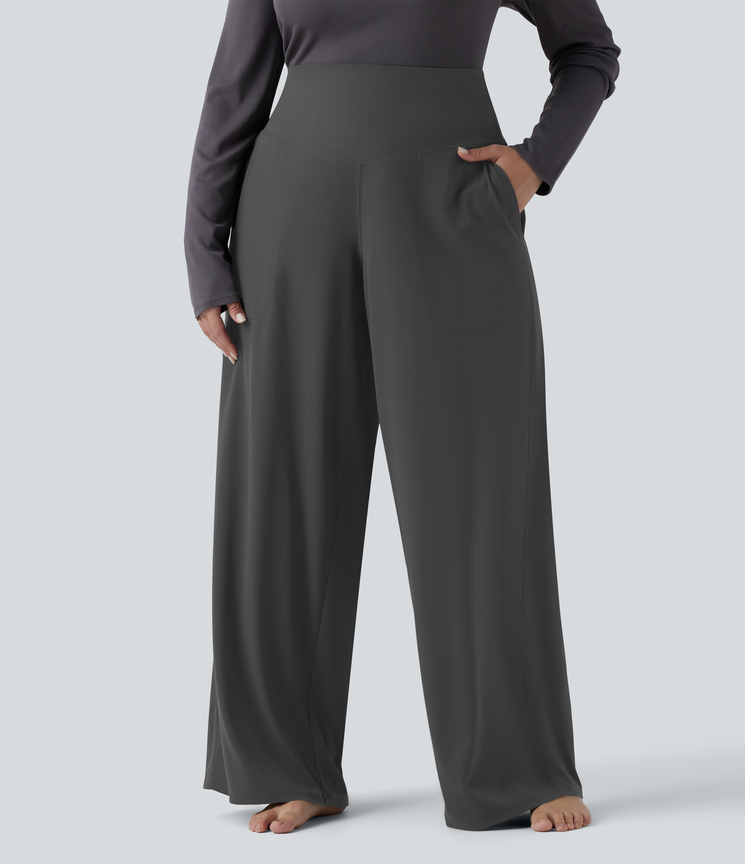 Halara UltraSculpt™ High Waisted Tummy Control Straight Leg Yoga Plus Size Pants with Pockets