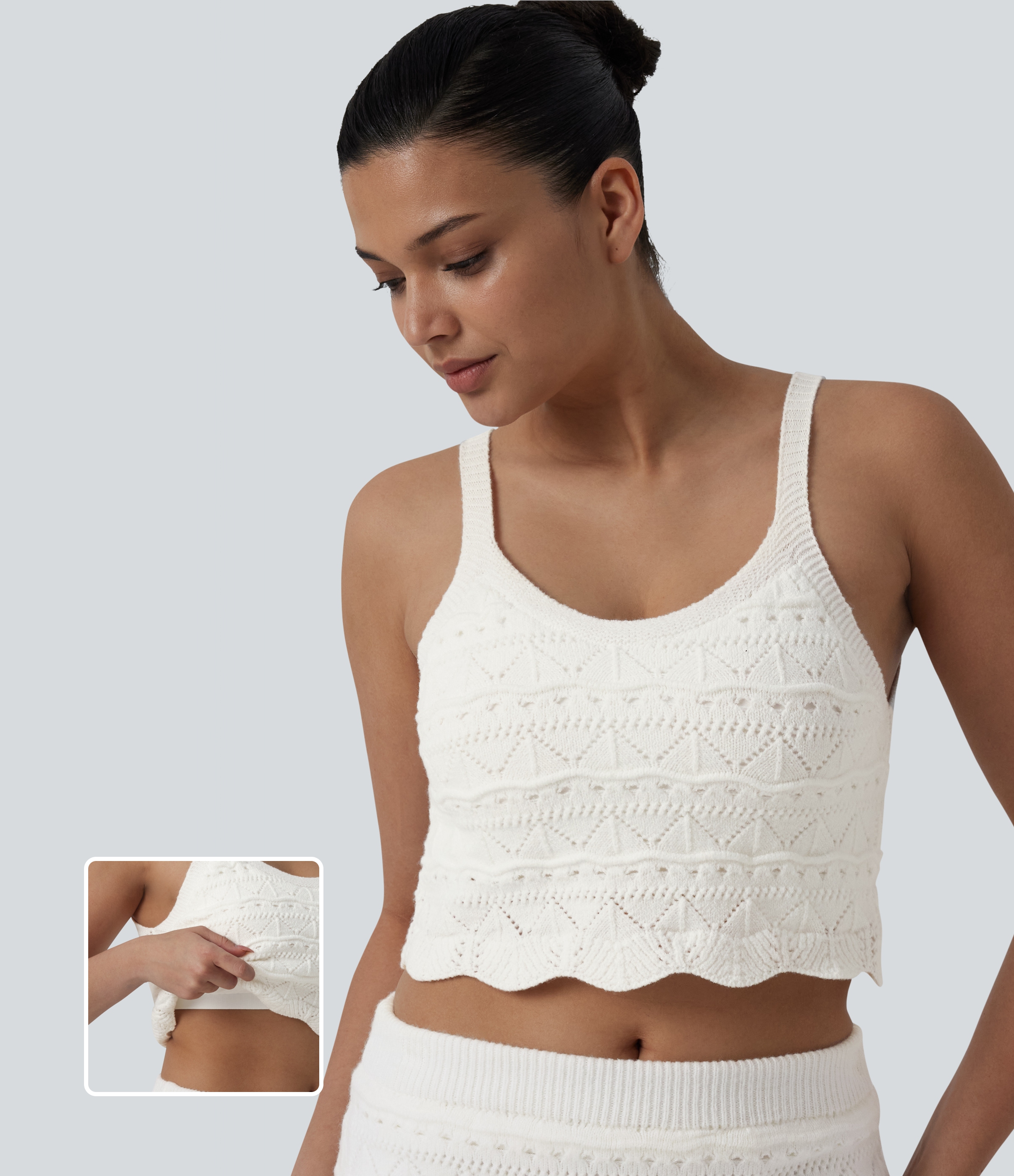 Round Neck Cropped Sweater Vest