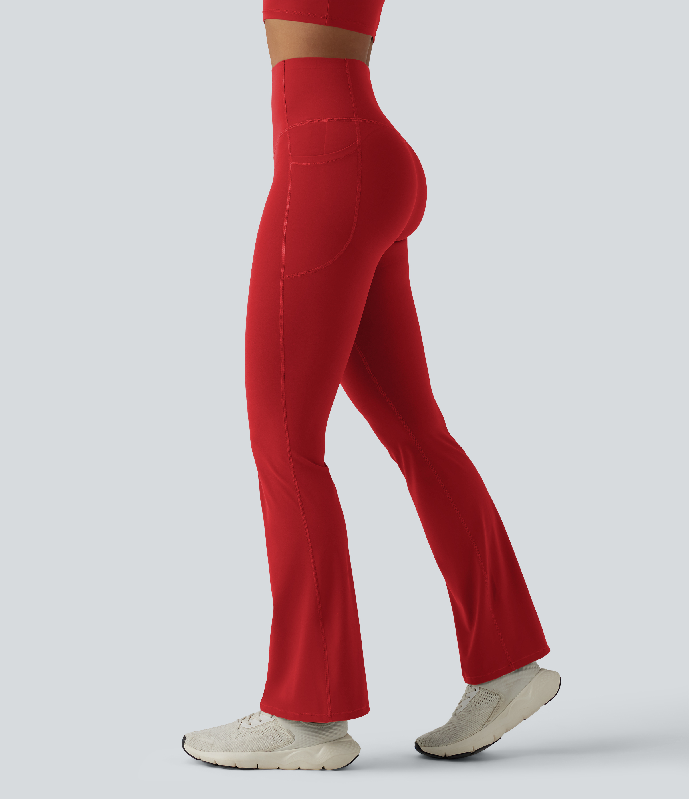 Aura Orange Halara UltraSculpt™ High Waisted Butt Lifting Tummy Control Bootcut Yoga Leggings with Pockets / 2