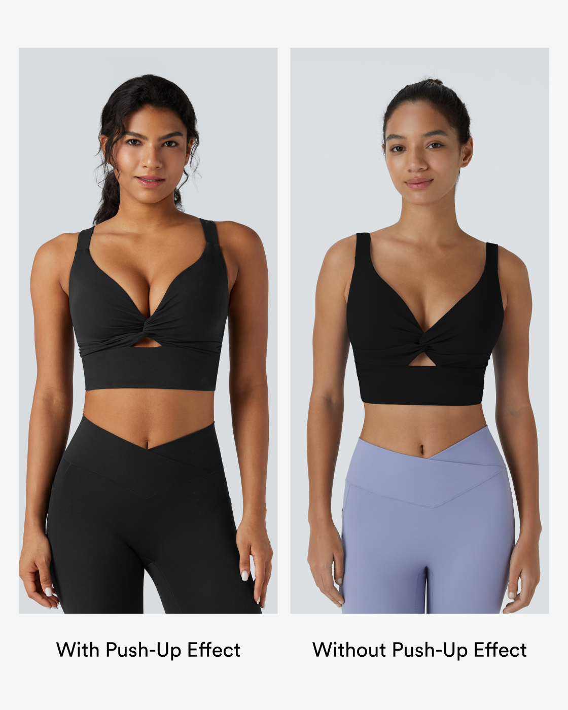 Black Halara UltraSculpt™ Light Support Molded Cups Push-Up Yoga Sports Bra / 2
