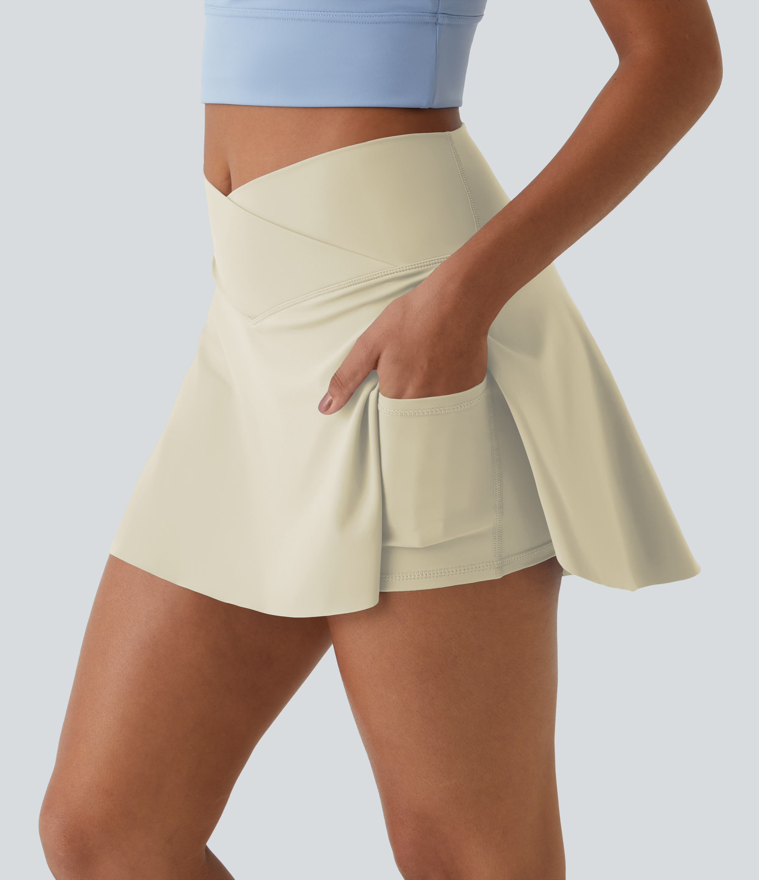 Everyday Softlyzero™ Airy Crossover 2-in-1-Mini-Tennisrock mit Seitentaschen-Lucid