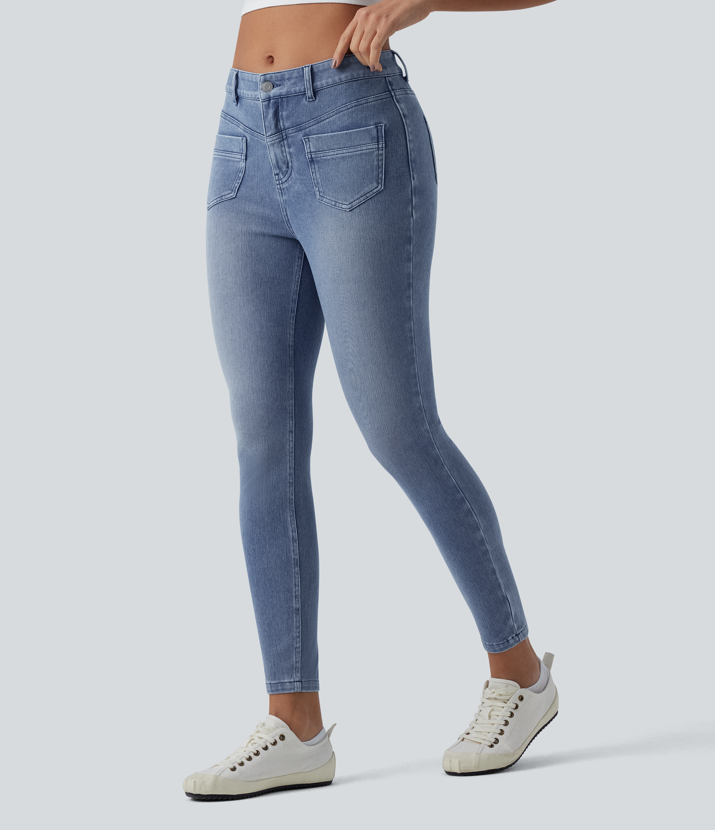 Jean Halara Flex™ skinny décontracté taille mi-haute avec poches