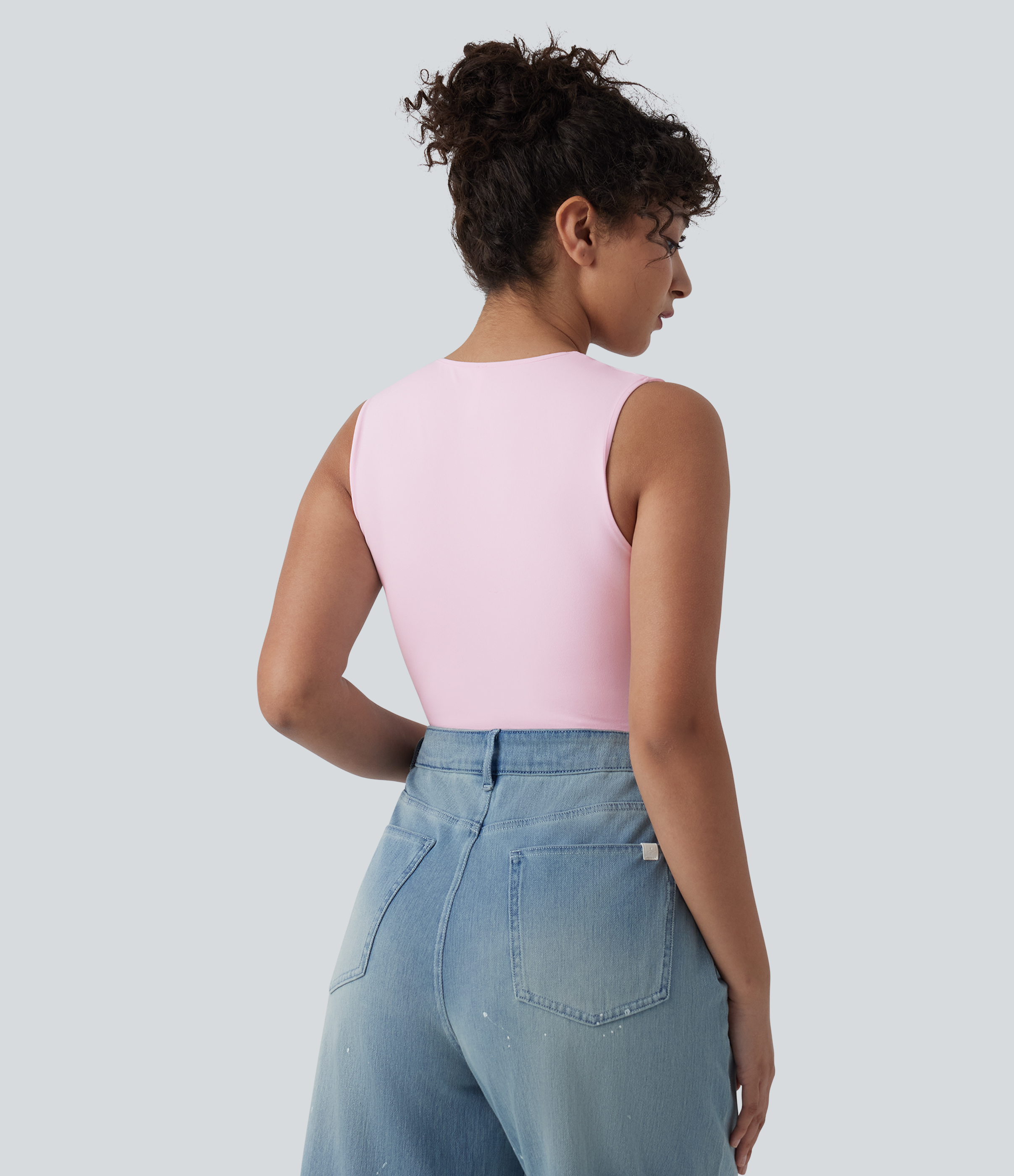 Cradle Pink Body casual sin mangas con escote cuadrado / 2