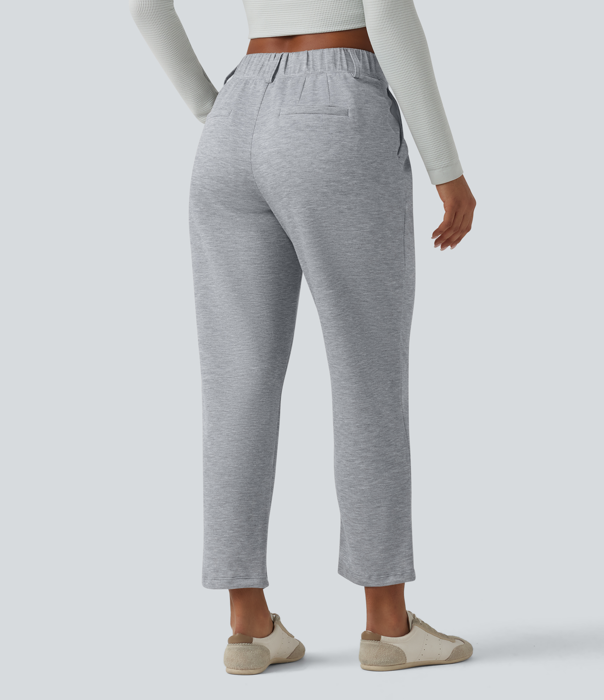 Grey Space SpacerTek™ Pantalon décontracté taille haute, coupe fuselée, avec poches / 2