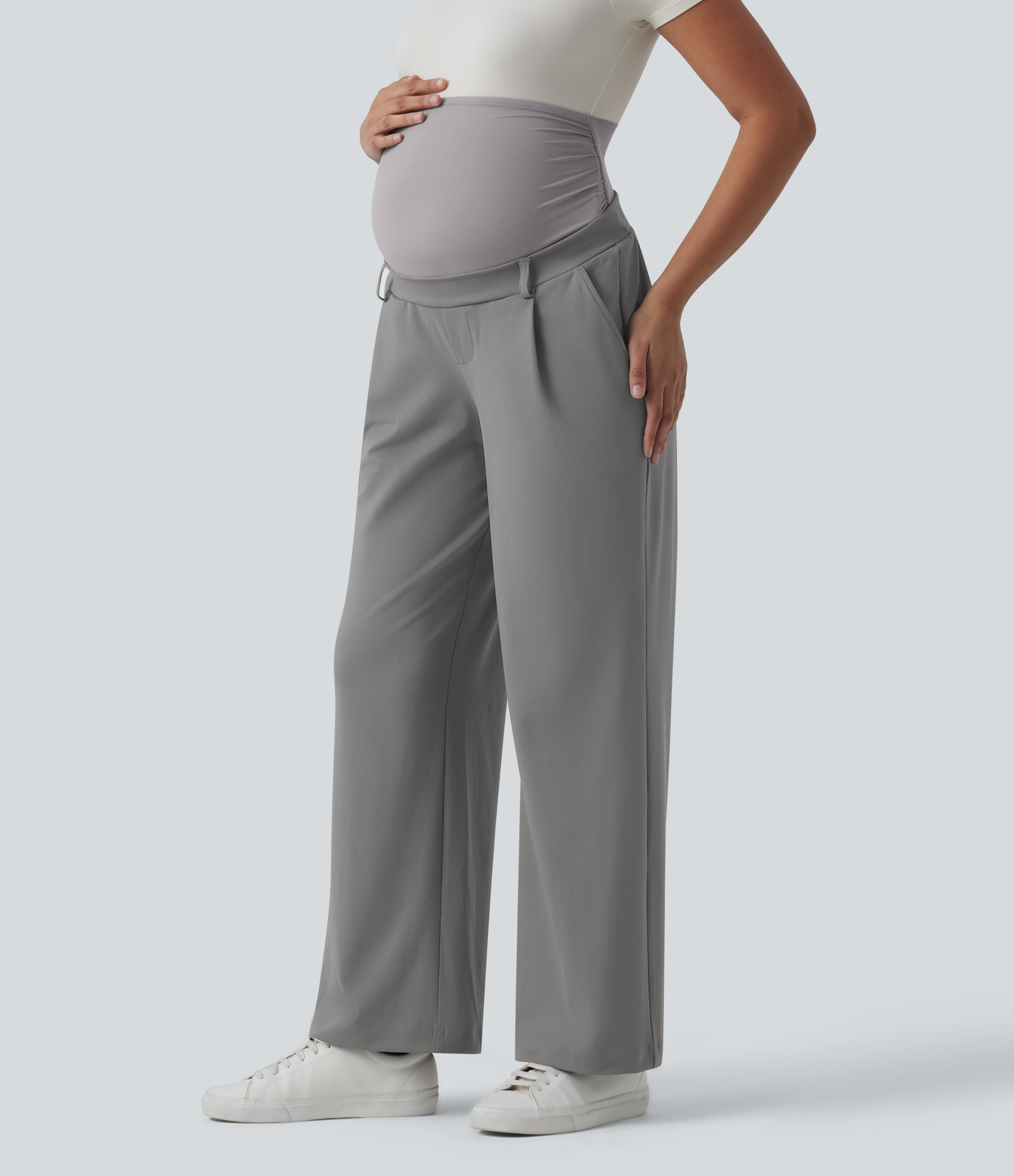 Halara Flex™ DayStretch Super High Waisted Straight Leg Work Maternity Pants with Pockets