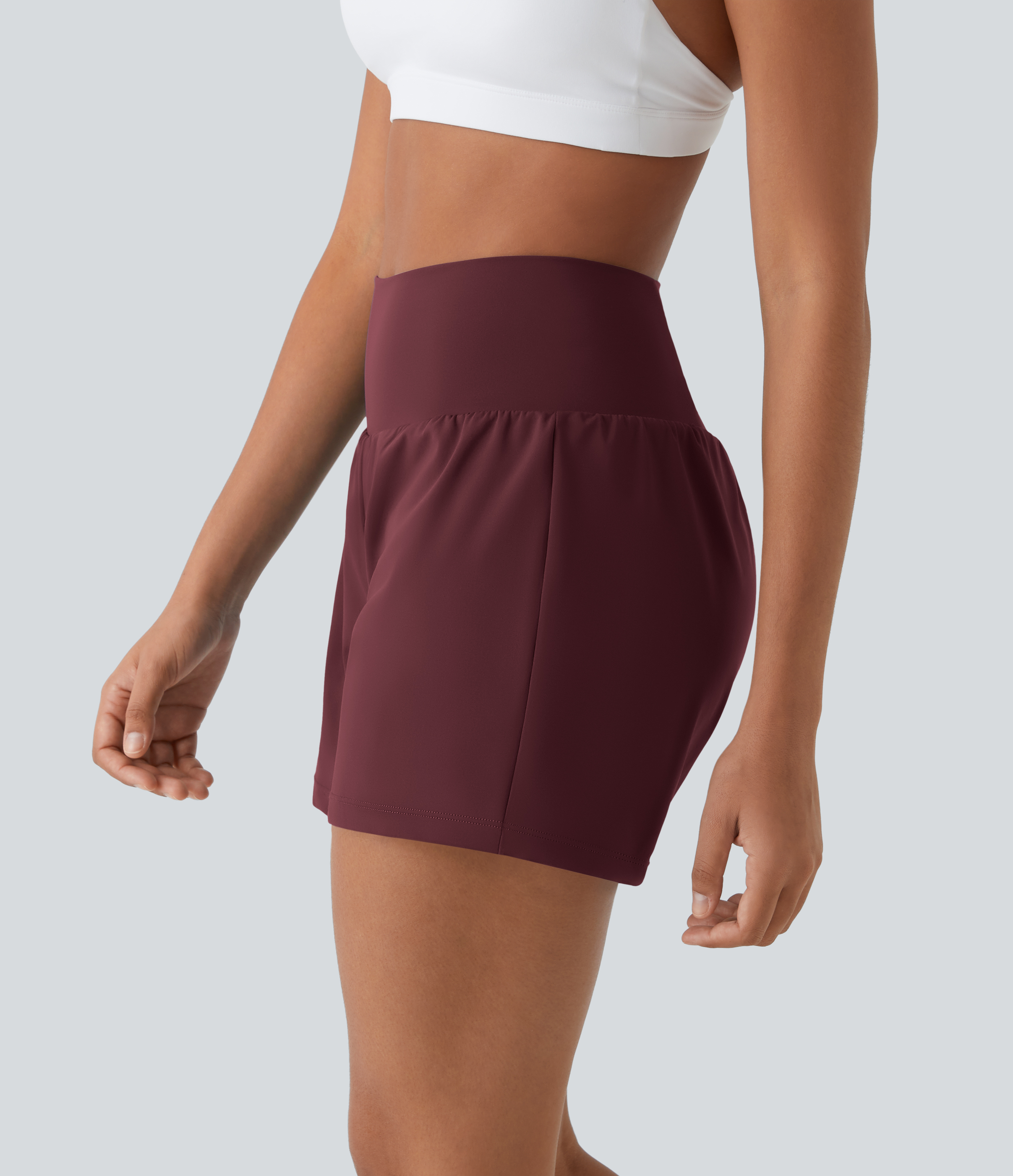 SoftlyZero™ Airy Super High Waisted 2-in-1  Cool Touch Yoga Shorts 5'' with Pockets-Longer Length
