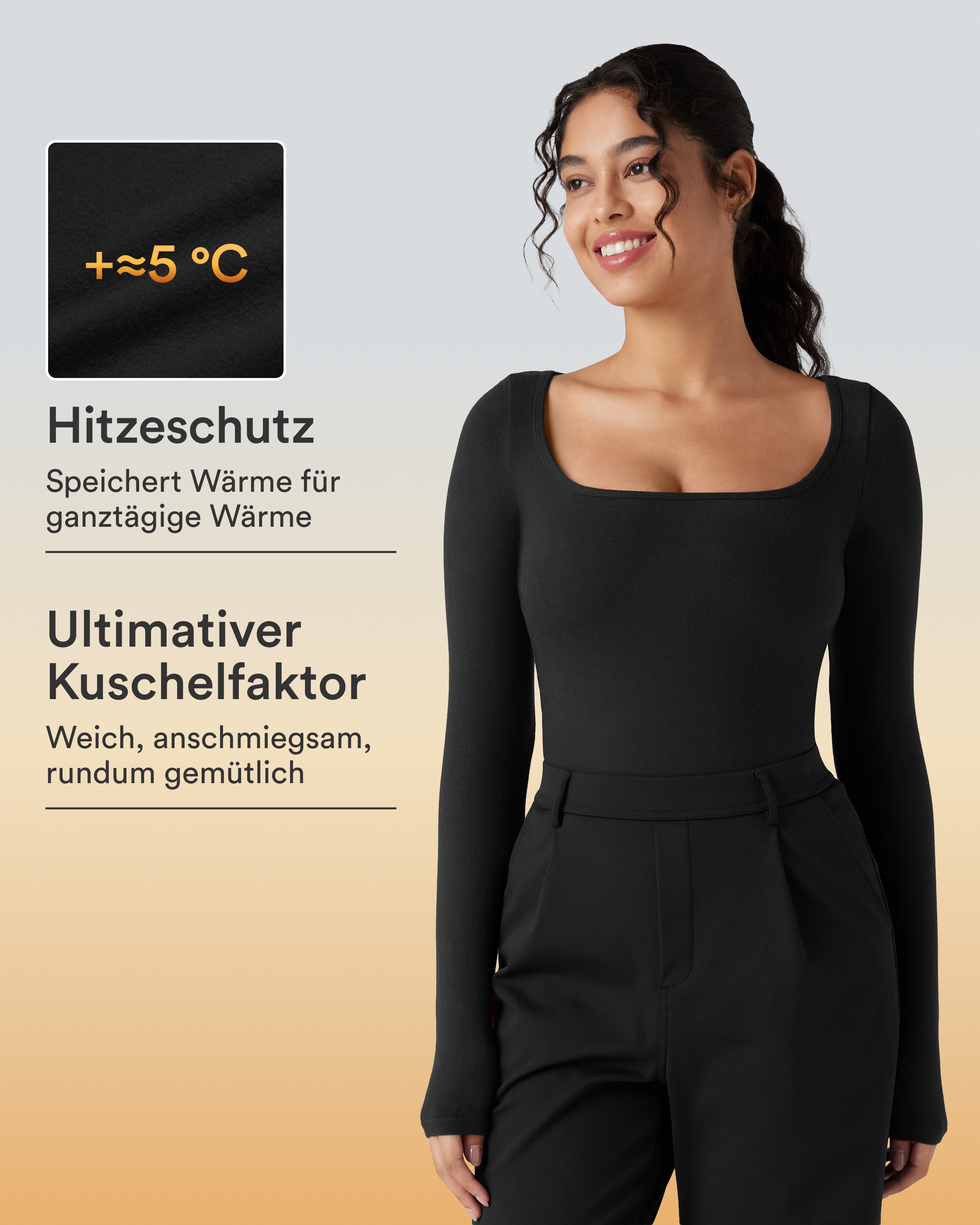 Wärmendes Arbeits-T-Shirt mit Rundhalsausschnitt und langen Ärmeln