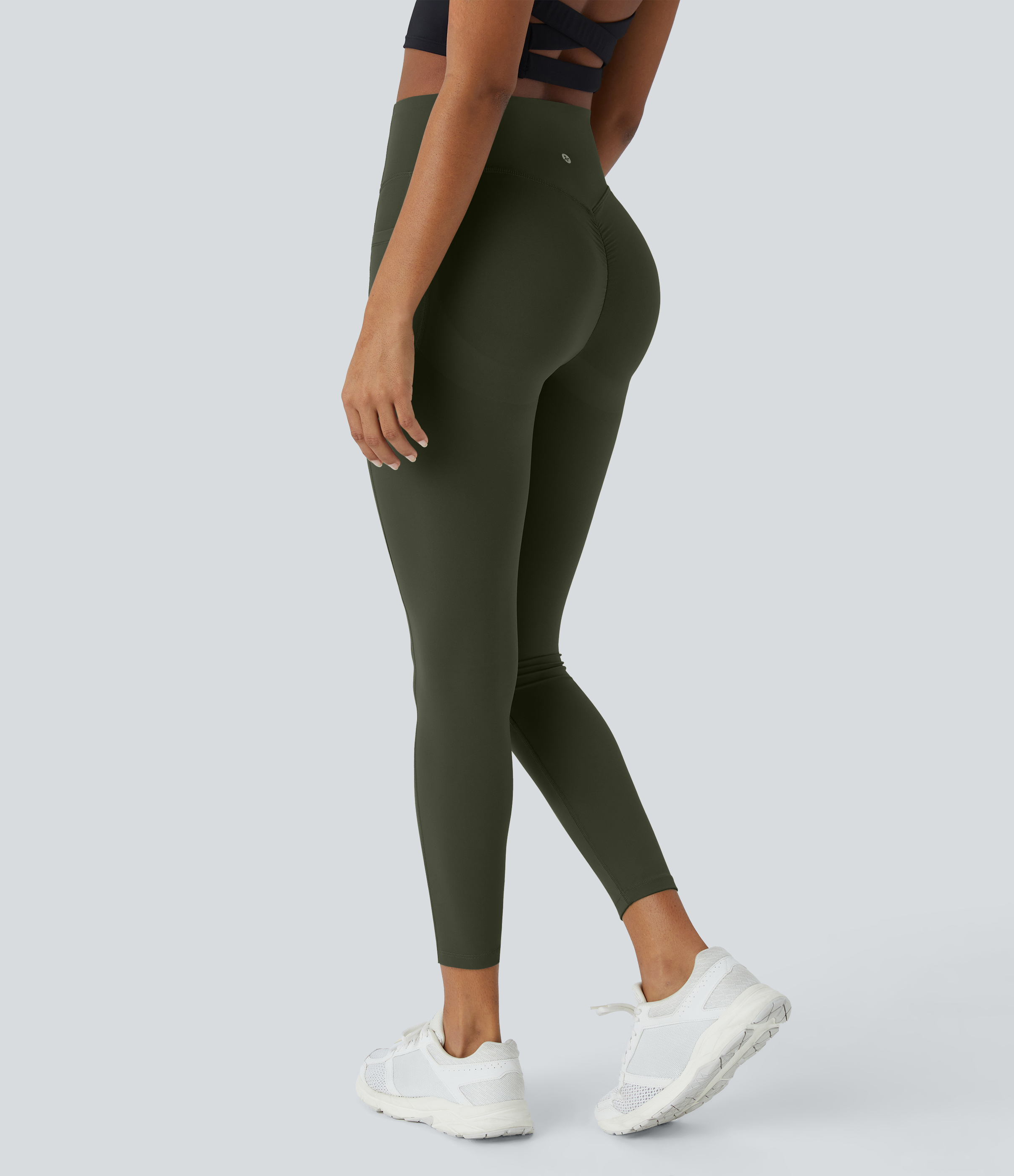 Halara UltraSculpt™ SoCinched Hohe Taille Scrunch Po Lifting Bauchkontrolle Taschen Shaping Trainings-Leggings