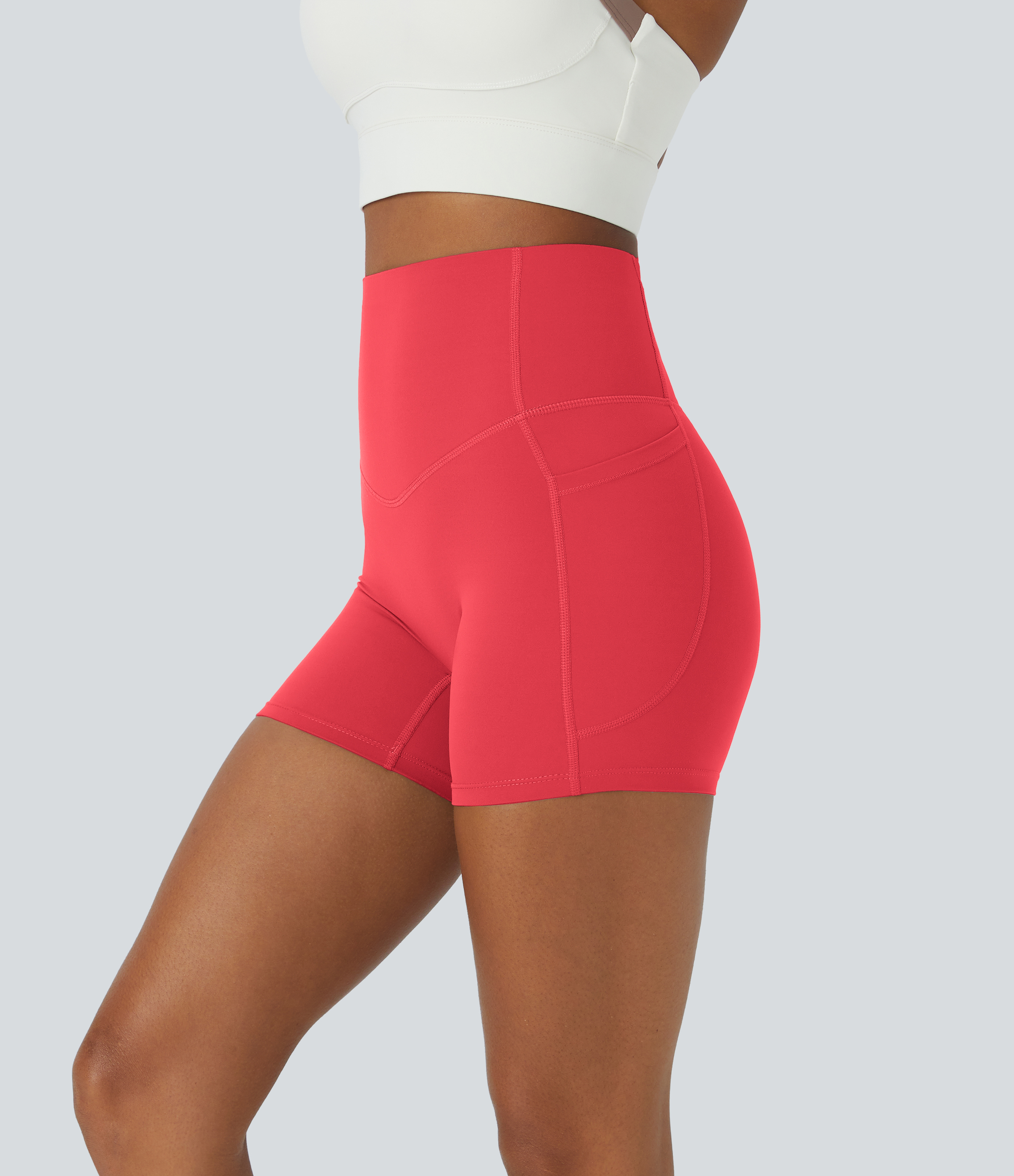 Halara UltraSculpt™ High Waisted Tummy Control Side Pocket Shaping Training Biker Shorts 5''