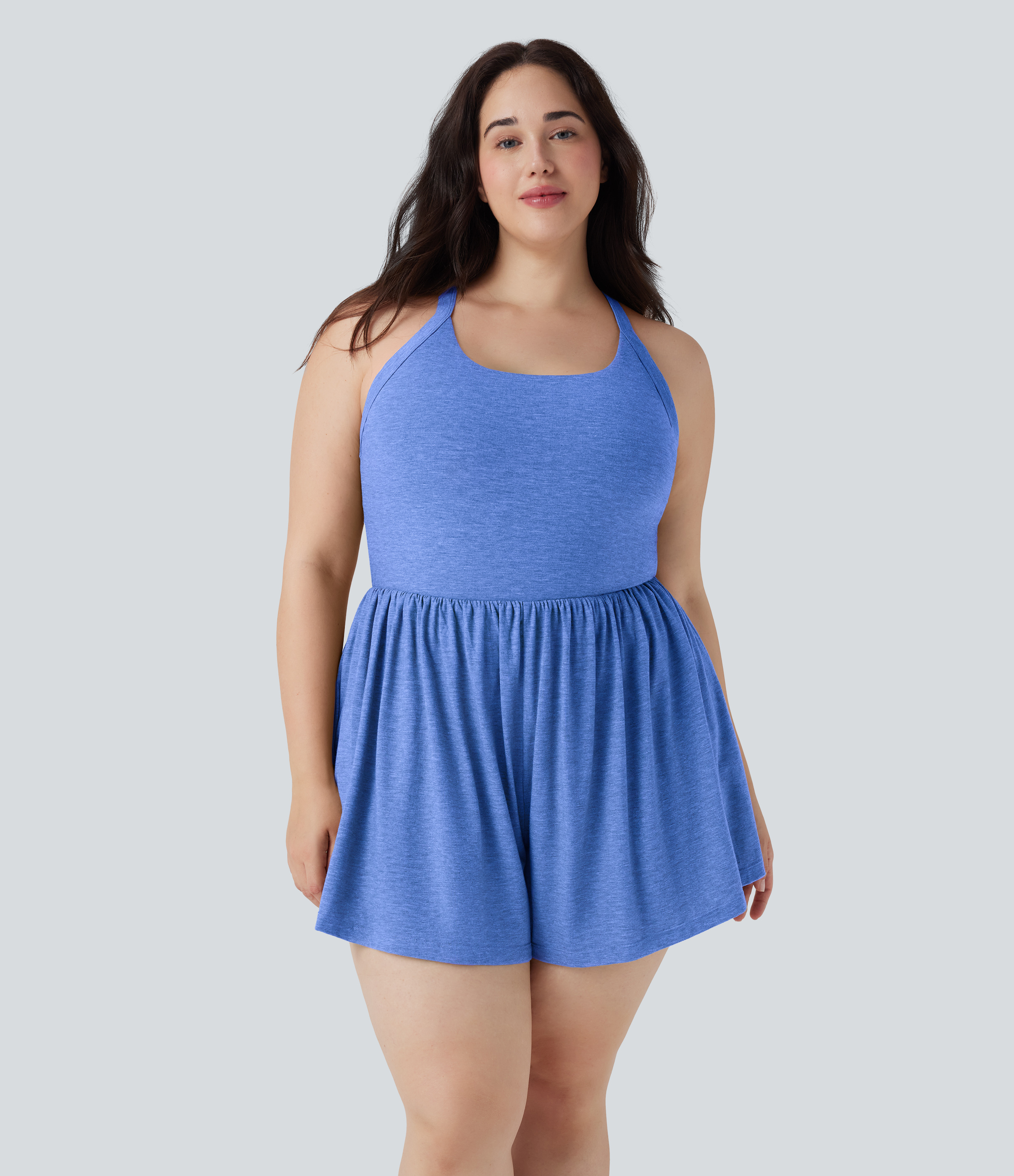 2-in-1 Plus Size Romper with Pockets-Easy Peezy Edition