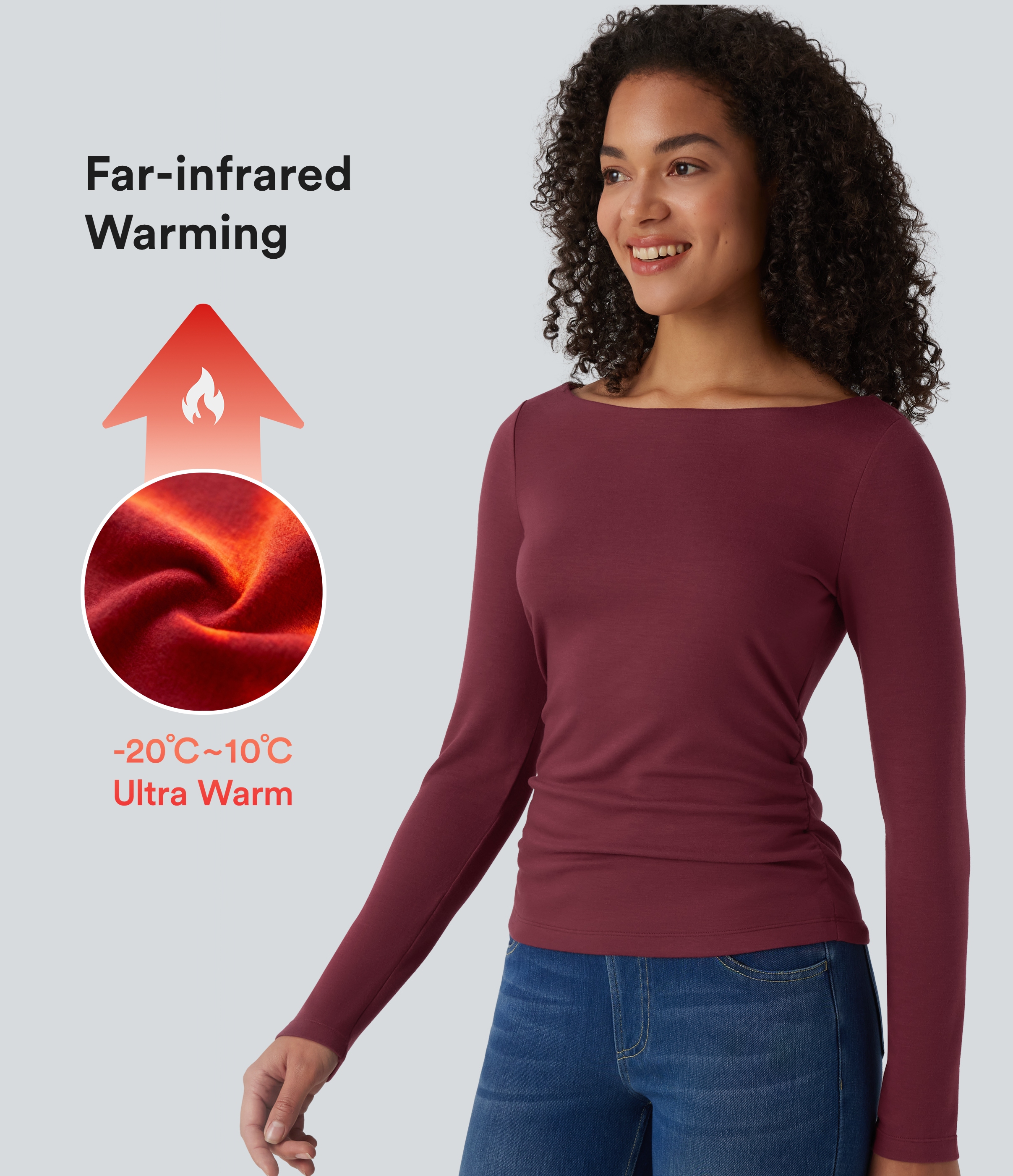 Halara HeatCore Boat Neck Long Sleeve Warming Work Shirt