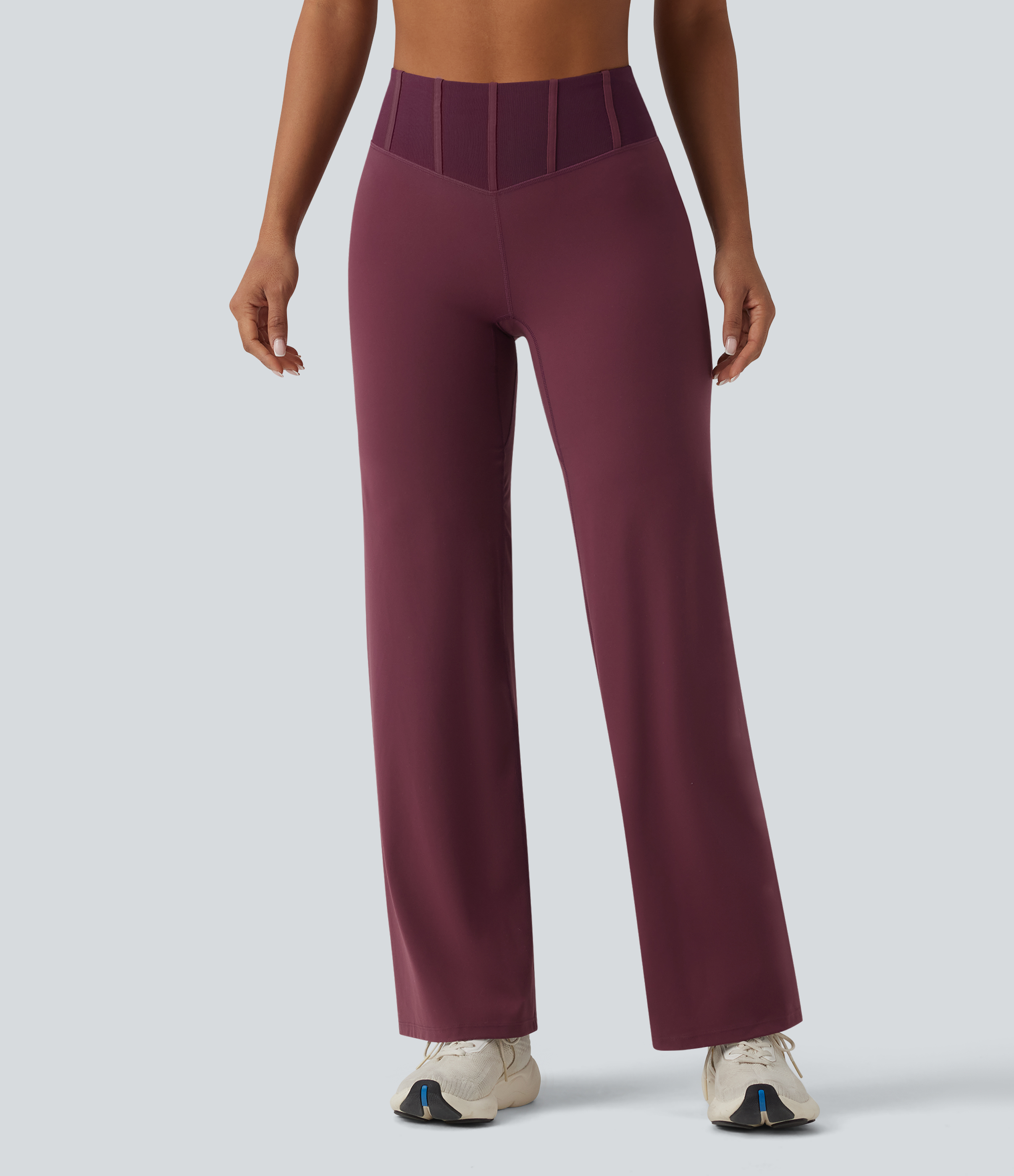 Halara UltraSculpt™ High Waisted Tummy Control Contrast Mesh Yoga Straight Leg Pants
