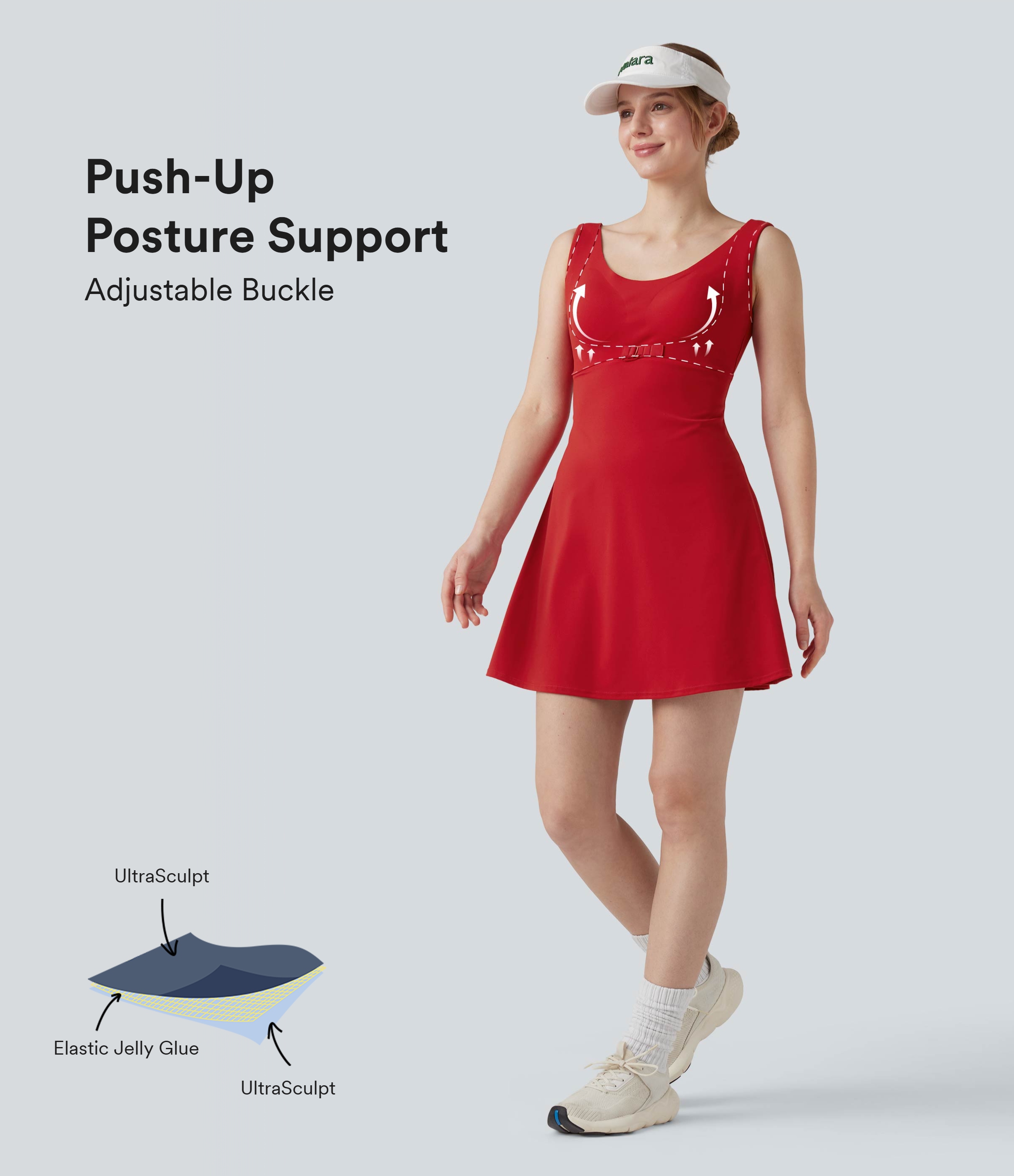 Halara UltraSculpt™ Push-Up 2-in-1 Mini Tennis Active Dress with Pockets-Easy Peezy Edition