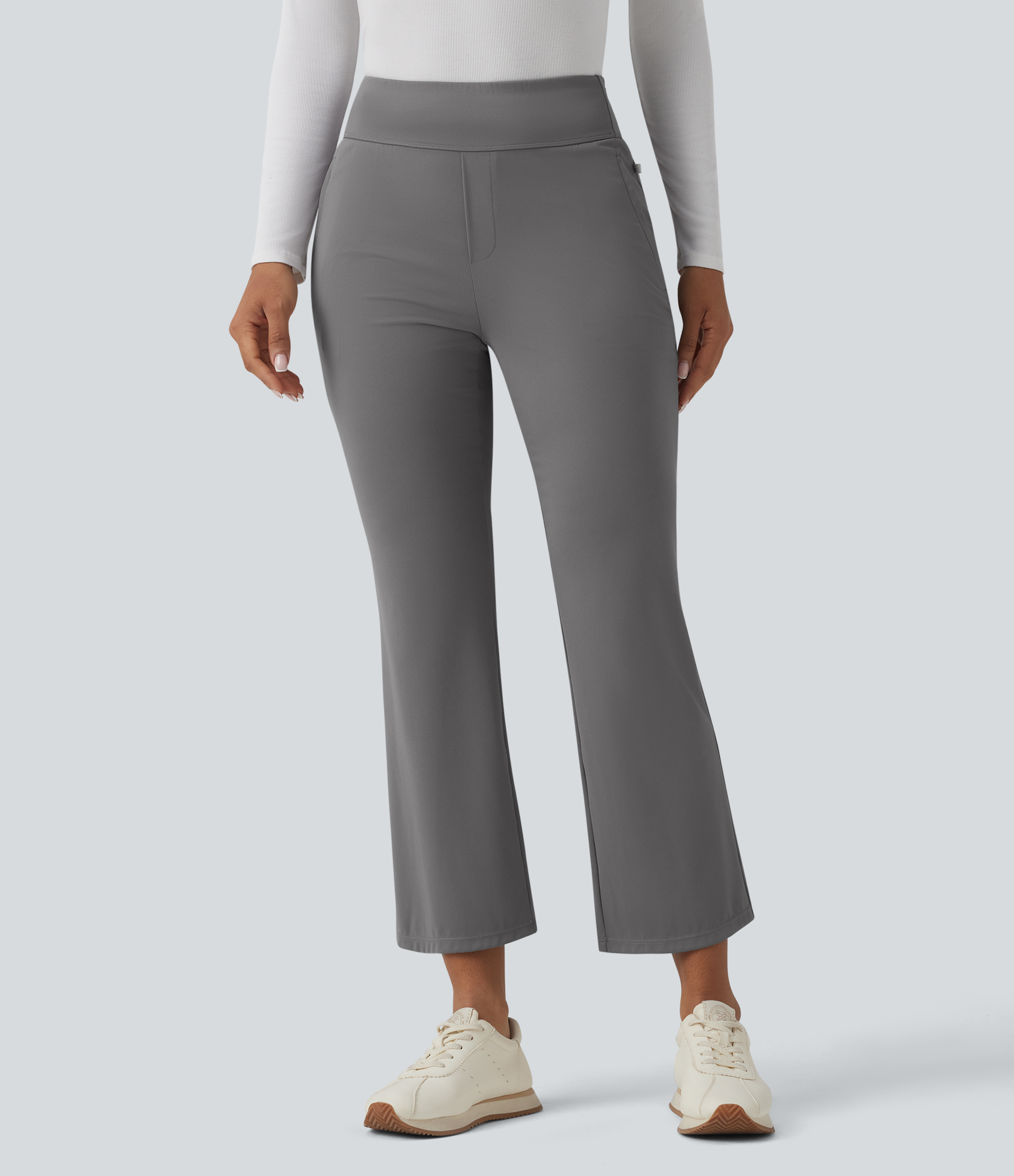 High Waisted Quick Dry Golf Bootcut Pants-Golf Tee Pocket-UPF40+