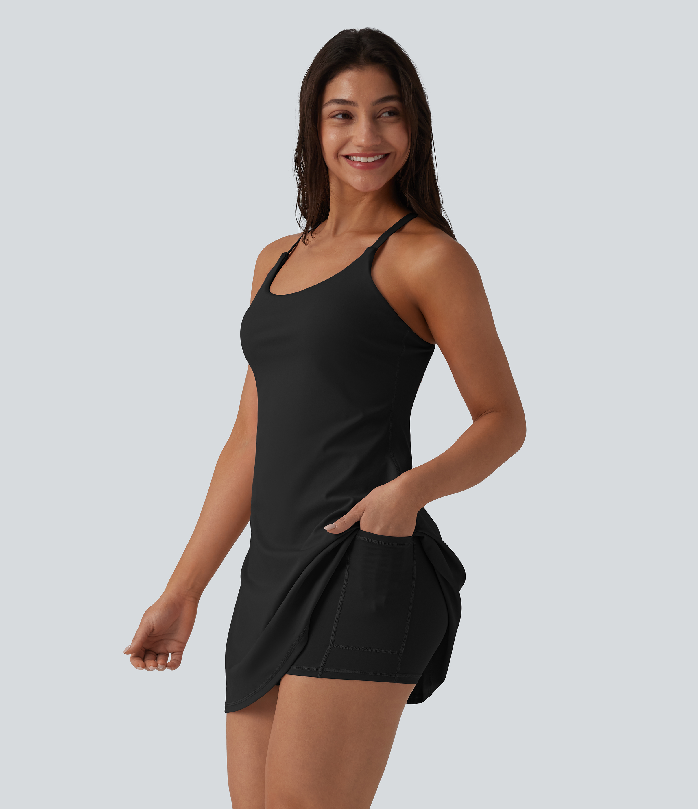 SoftlyZero™ Plush Push-Up Adjustable Straps Crisscross Backless Built-in Bra Dance Active Dress-Easy Peezy Edition