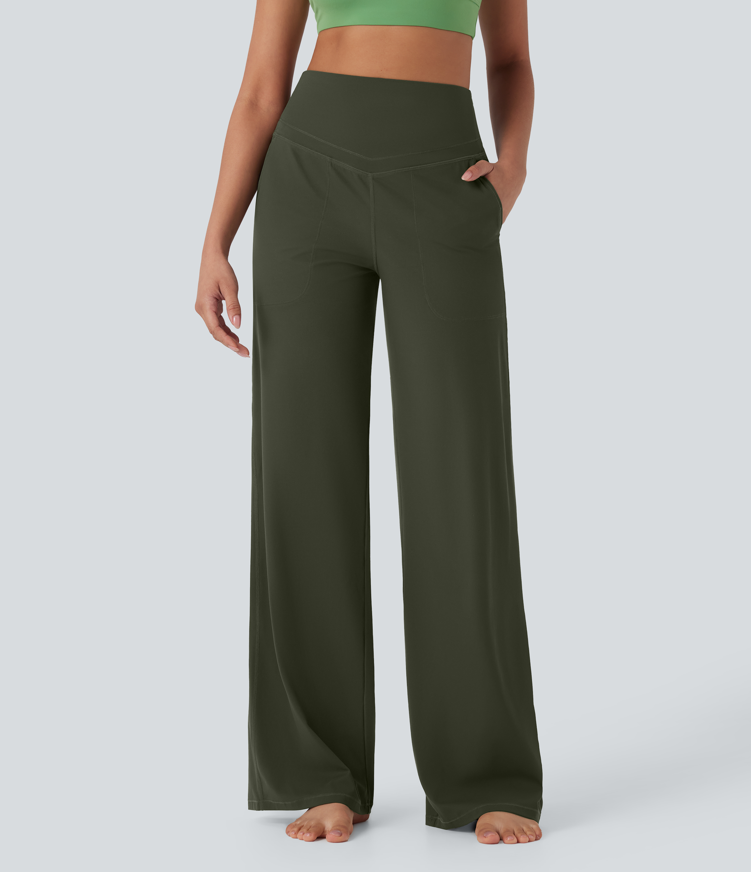 Halara UltraSculpt™ High Waisted Tummy Control Straight Leg Yoga Pants with Pockets