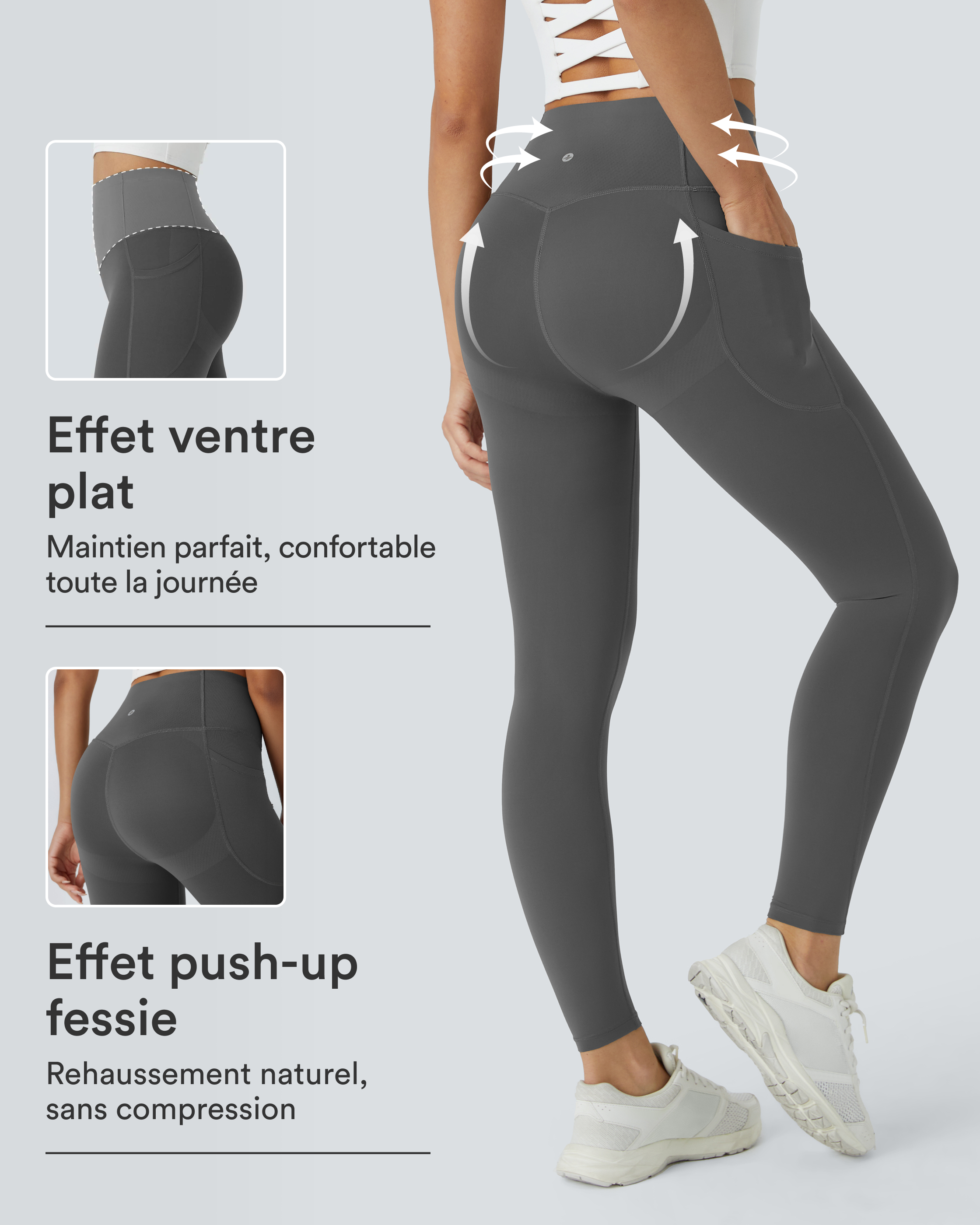 Legging d'entraînement gainant galbant taille haute avec poches Halara UltraSculpt™