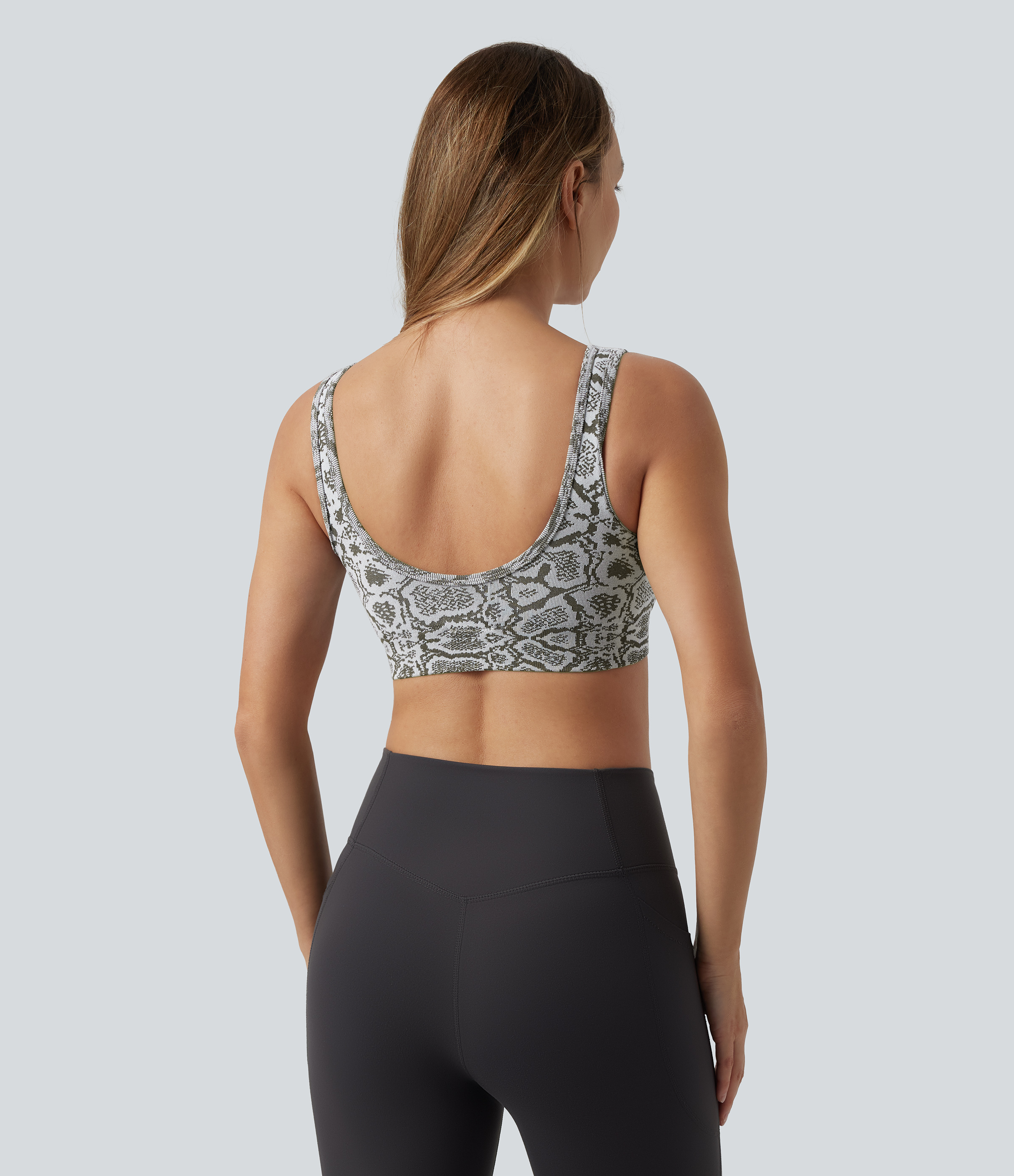 Gull OneForm Nahtloser Flow, leichte Unterstützung, U-Ausschnitt, Schlangenhautmuster, integrierter BH – Yoga-Sport-BH / 2