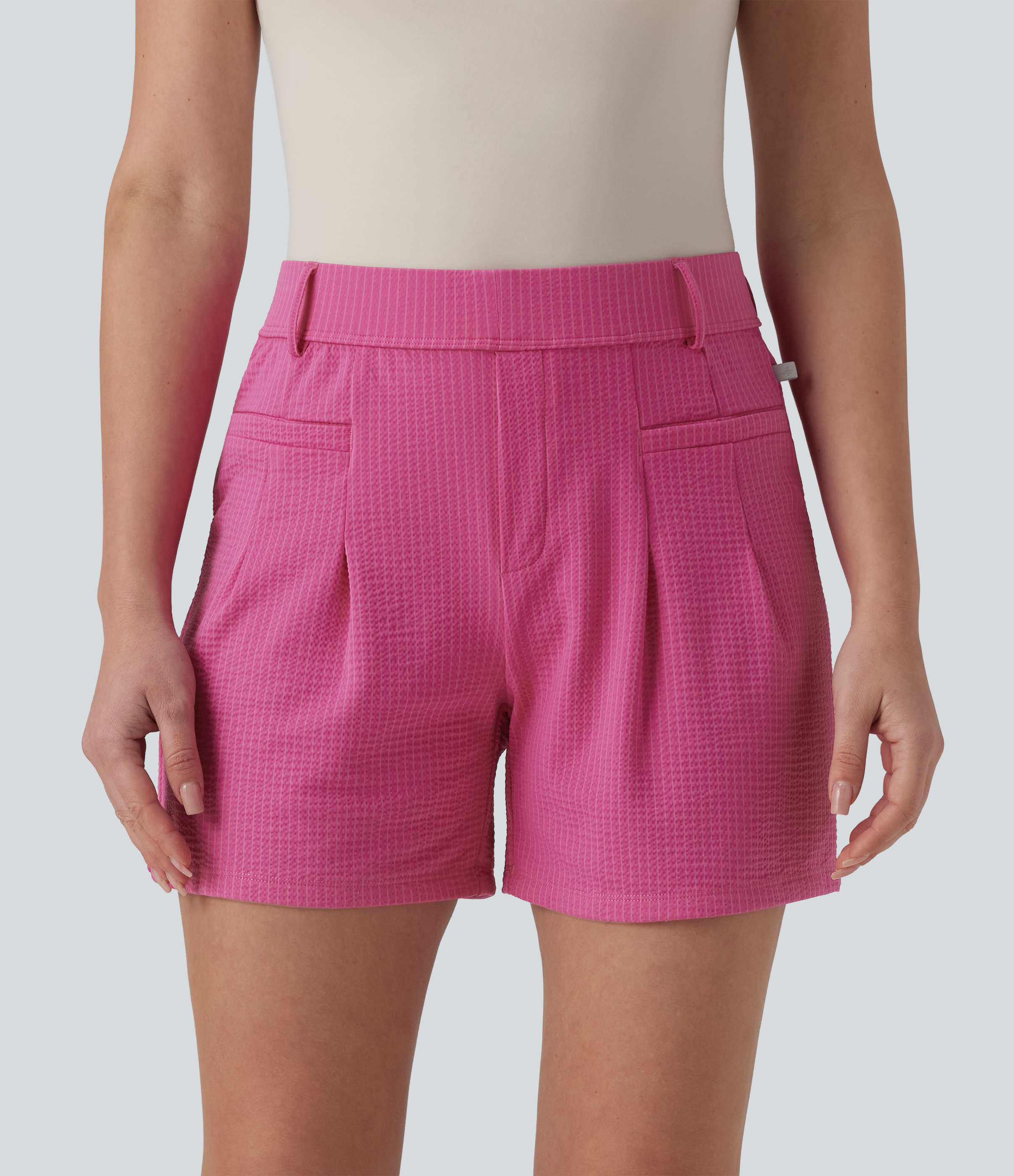 Rosewood Ribbed Golf-Shorts mit hohem Bund und Gesäßtaschen - schnelltrocknend, UPF40+ / 2