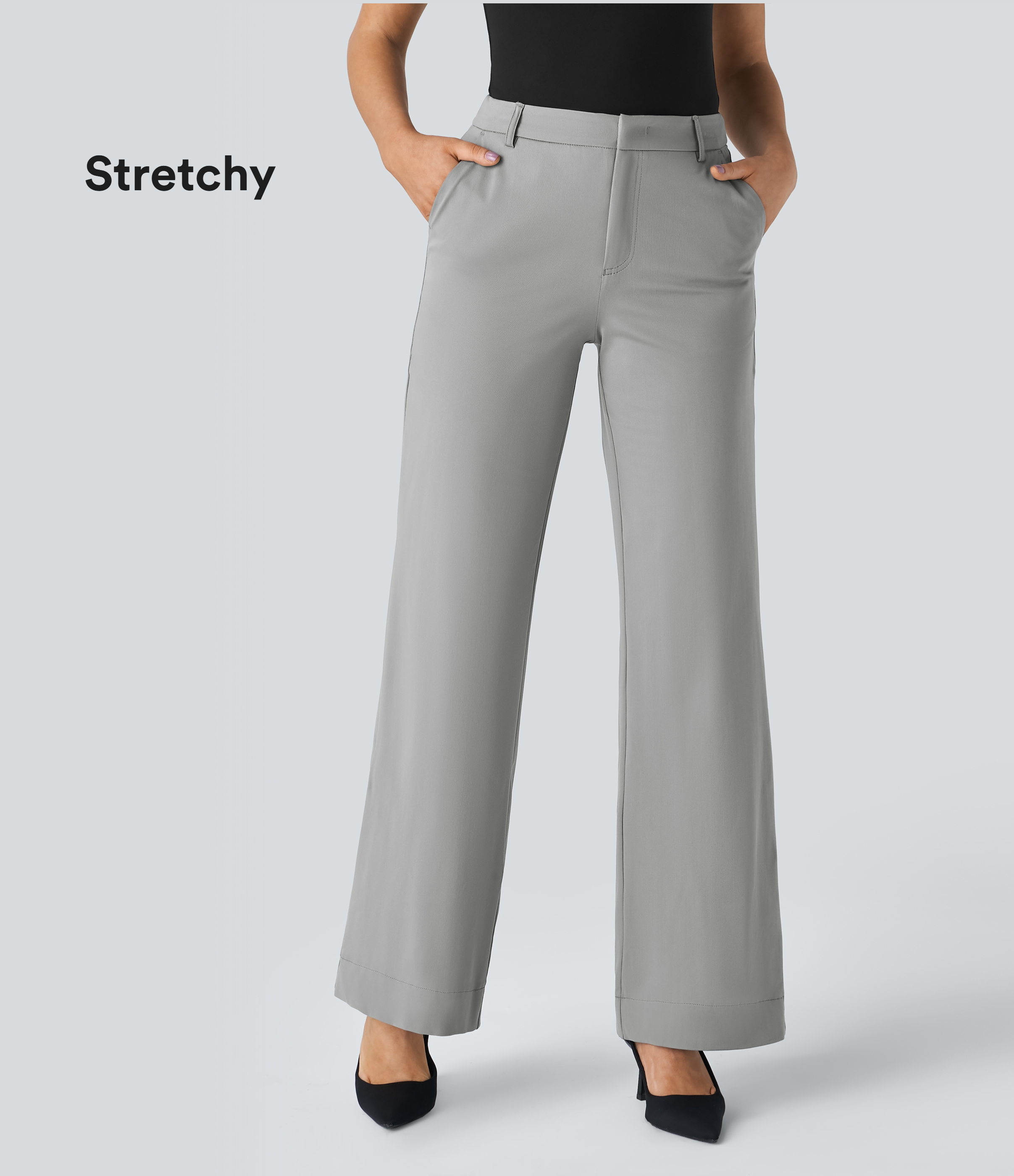 Halara Flex™ Mid Rise Pocket Straight Leg Women Suit Work Pants