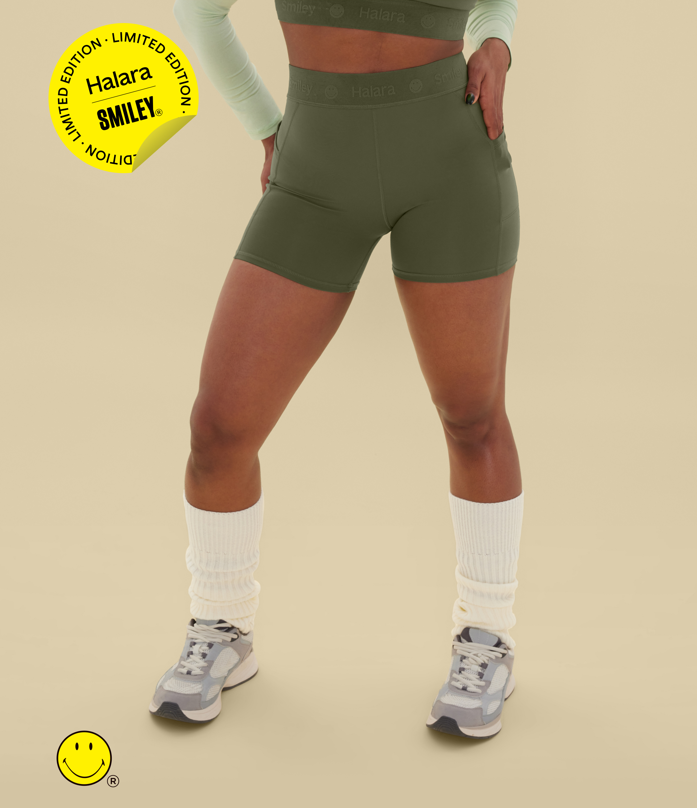 Halara X Smiley® SpeedWave™ High Waisted Quick Dry Cycling Biker Shorts 5'' with Pockets