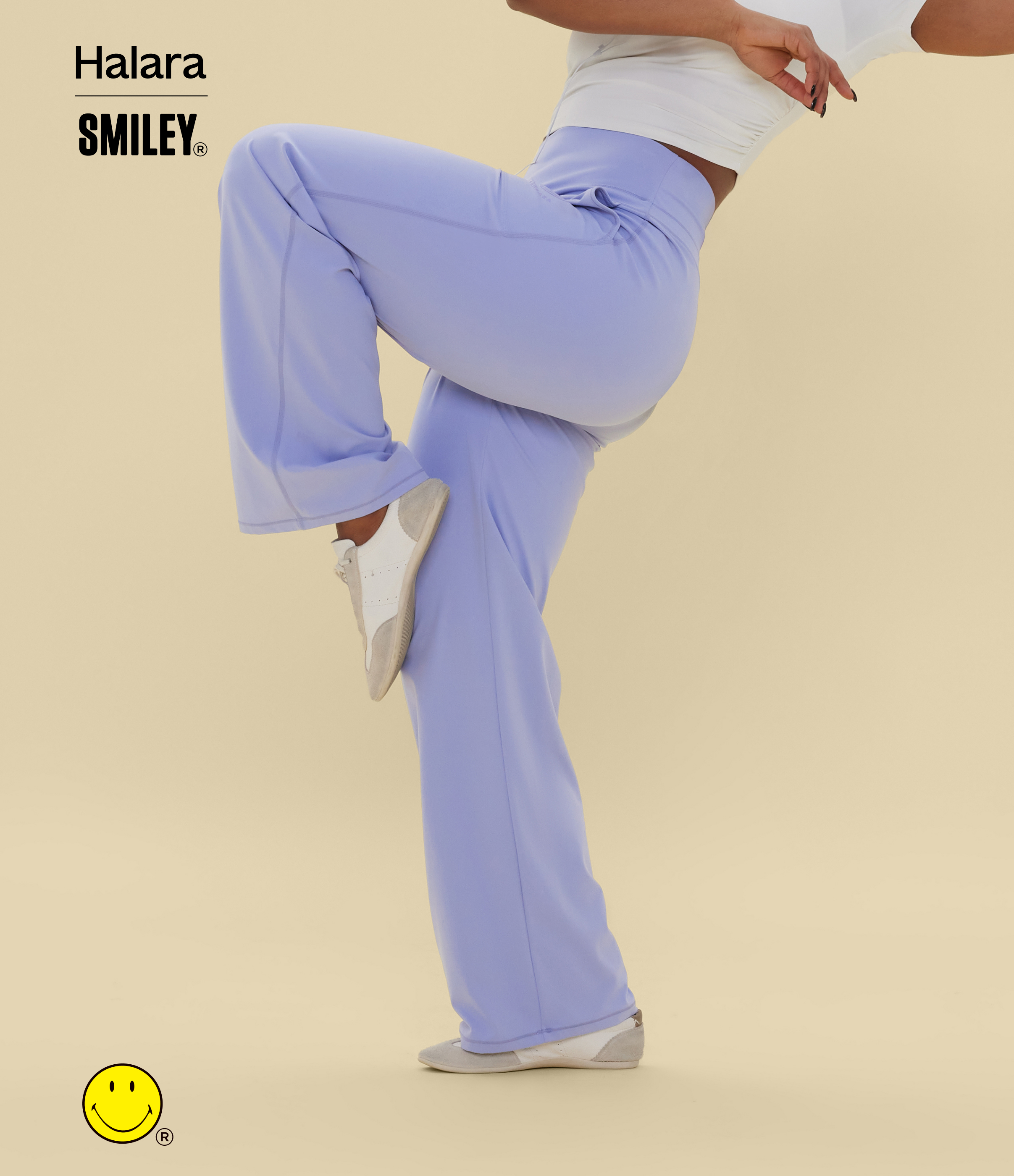 Baby Lavender Halara X Smiley Halara UltraSculpt™ Yogabroek met hoge taille, buikcontrole, rechte pijpen en zakken / 2