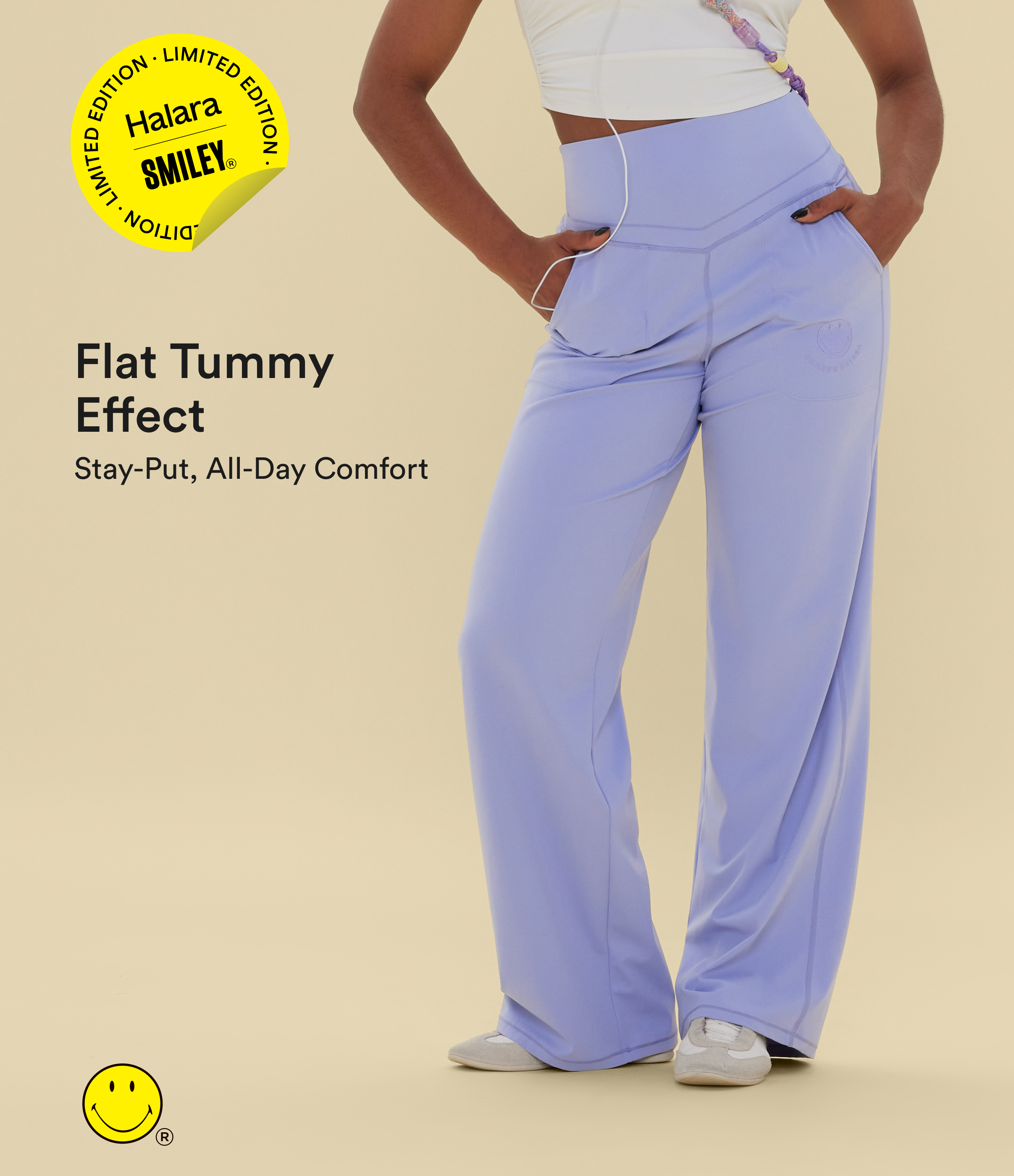 Halara X Smiley® Halara UltraSculpt™ High Waisted Tummy Control Straight Leg Yoga Pants with Pockets