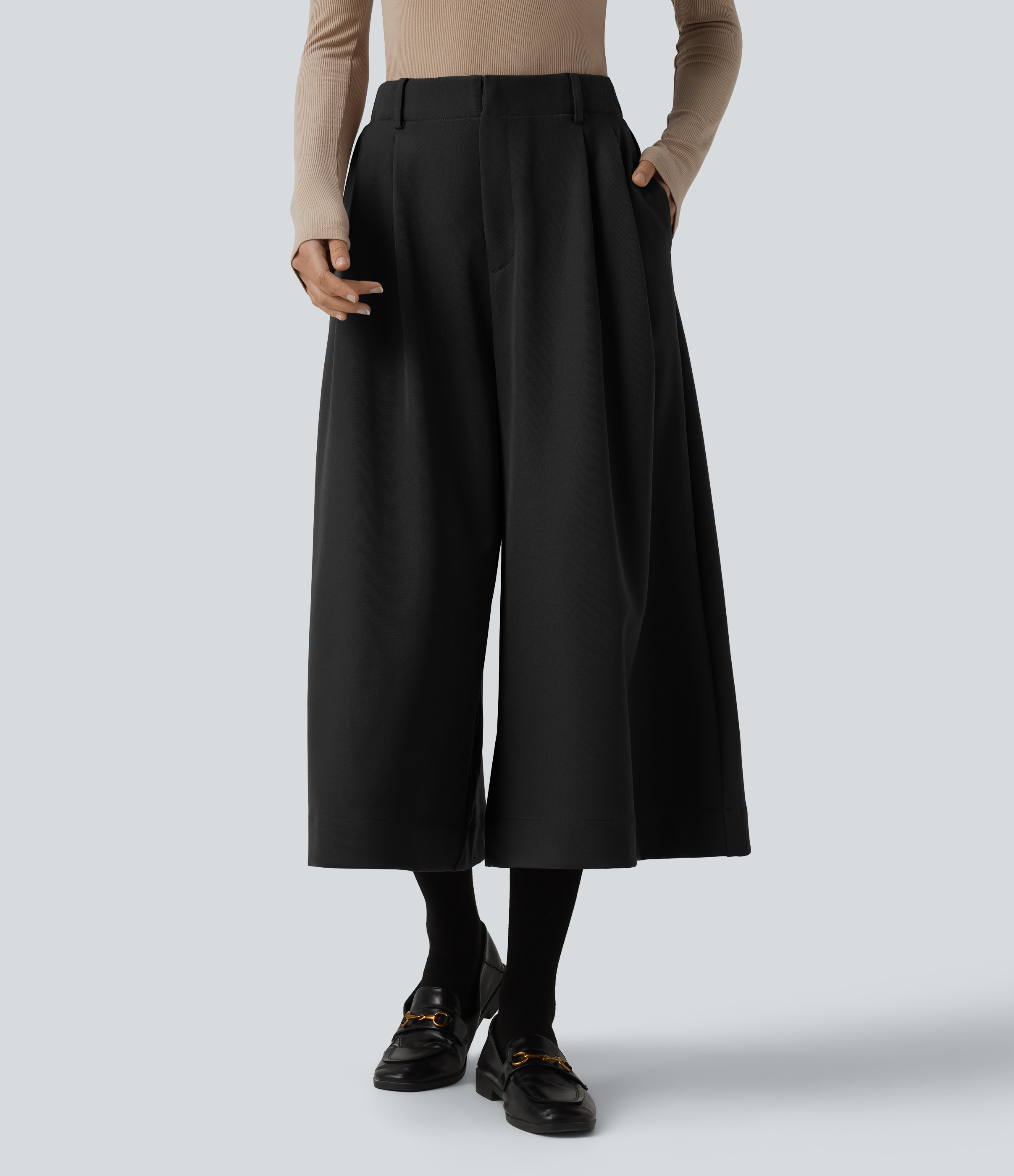 Halara Flex™ High Waisted Pleated Suit Work Wide Leg Pants with Pockets