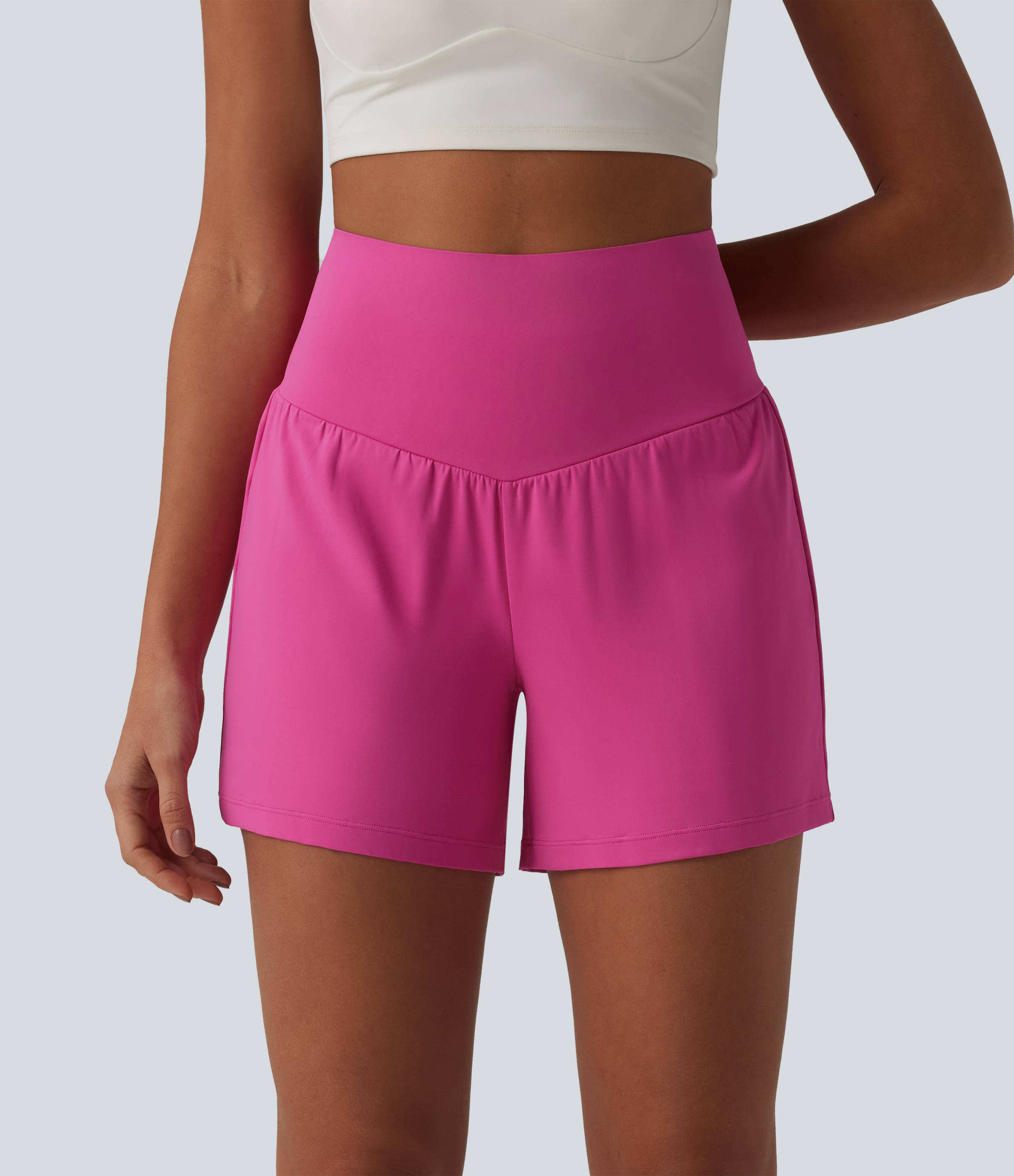 SoftlyZero™ Airy Super High Waisted Tummy Control 2-in-1 InstantCool Yoga Shorts 5'' with Pockets