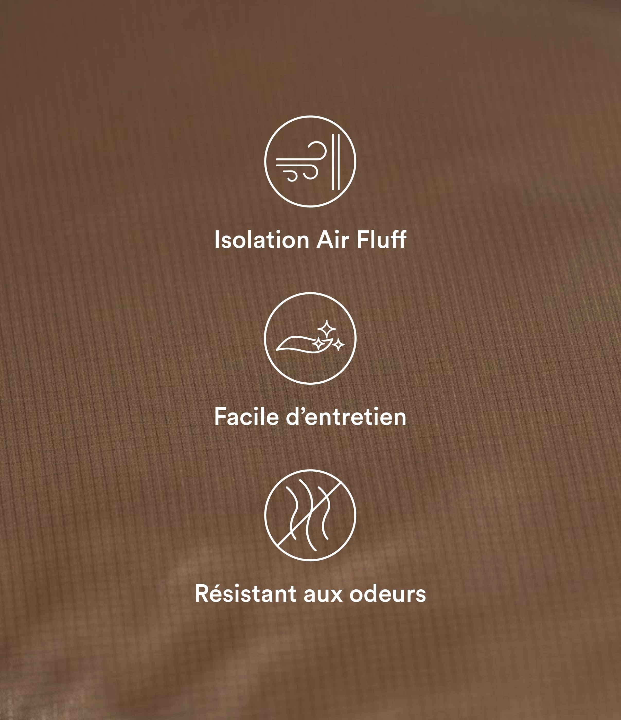 Coca Mocha Veste casual compactable en duvet synthétique zippée à col montant et manches longues avec poches / 2