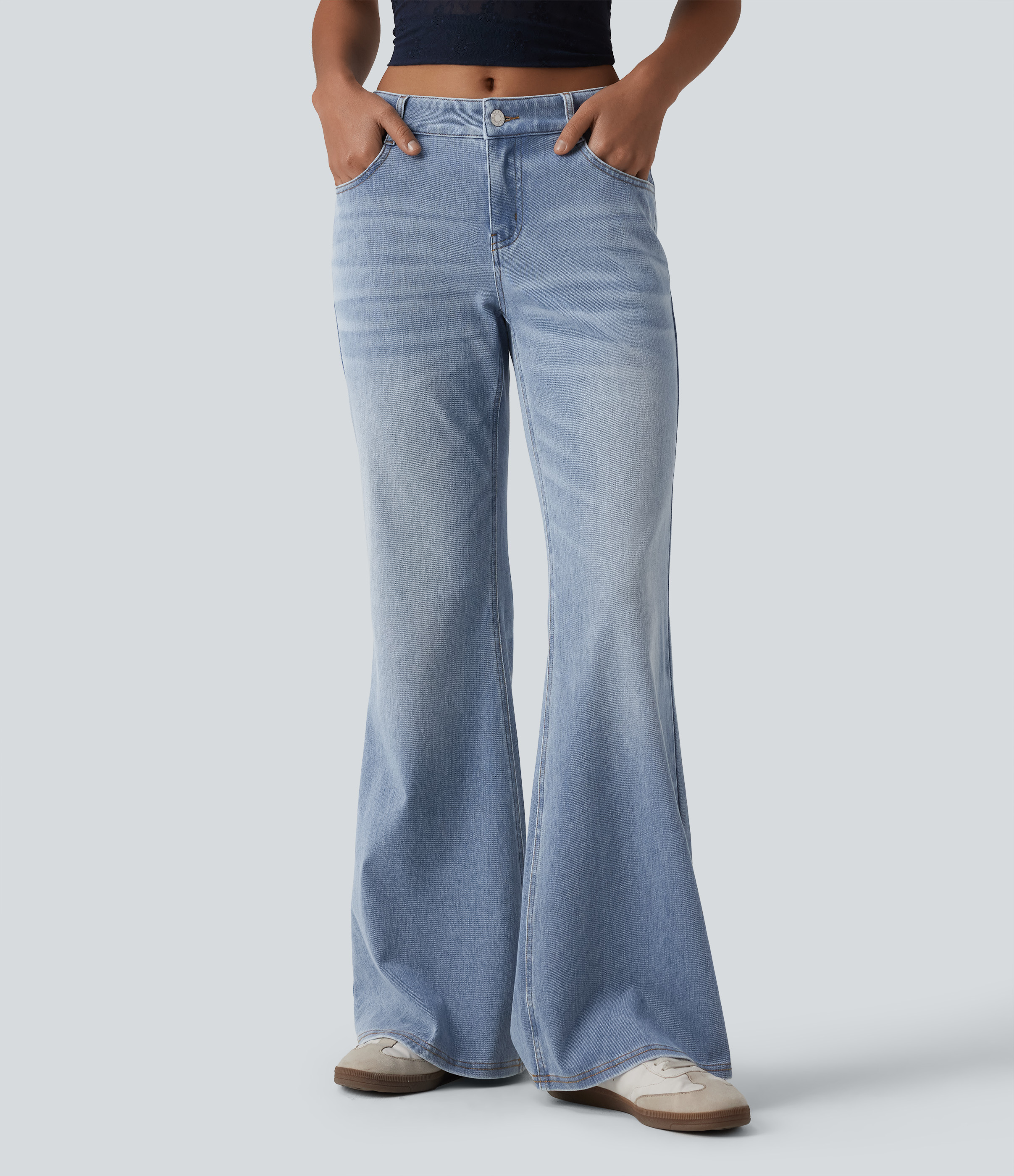 Women's Halara Flex™ Low Rise Flare Washed Casual Jeans with