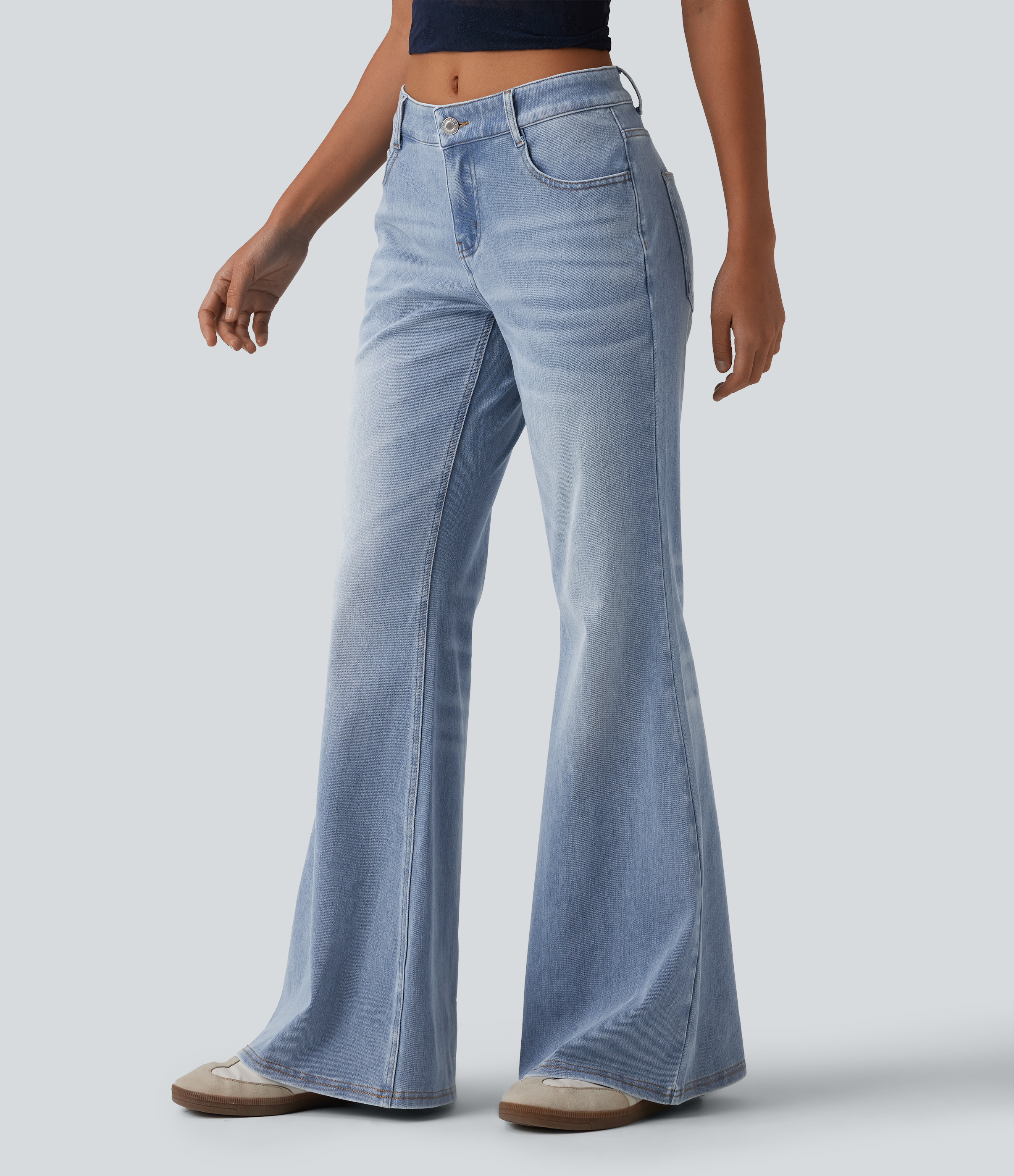 Women's Halara Flex™ Low Rise Flare Washed Casual Jeans with