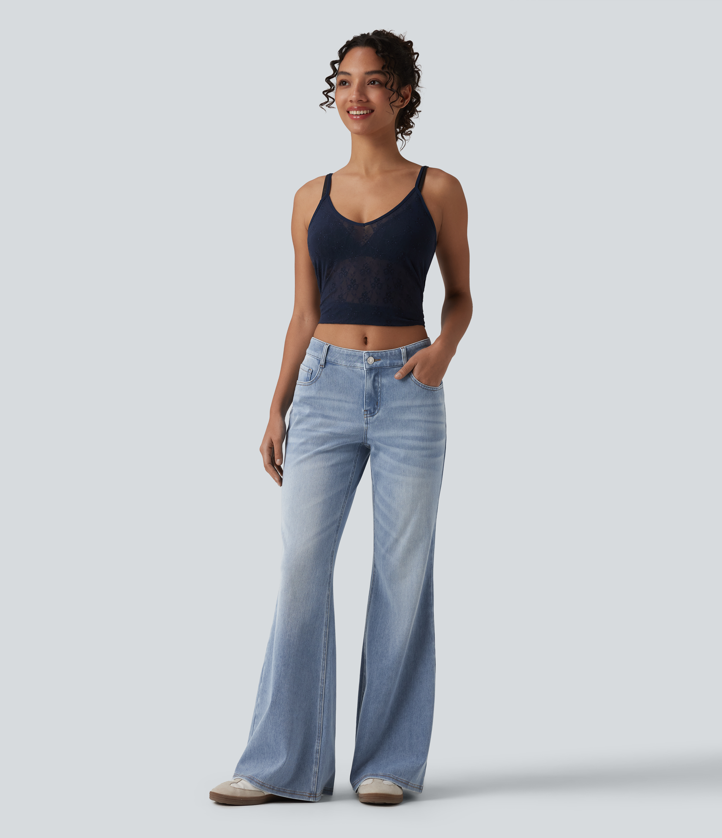 Women's Halara Flex™ Low Rise Flare Washed Casual Jeans with
