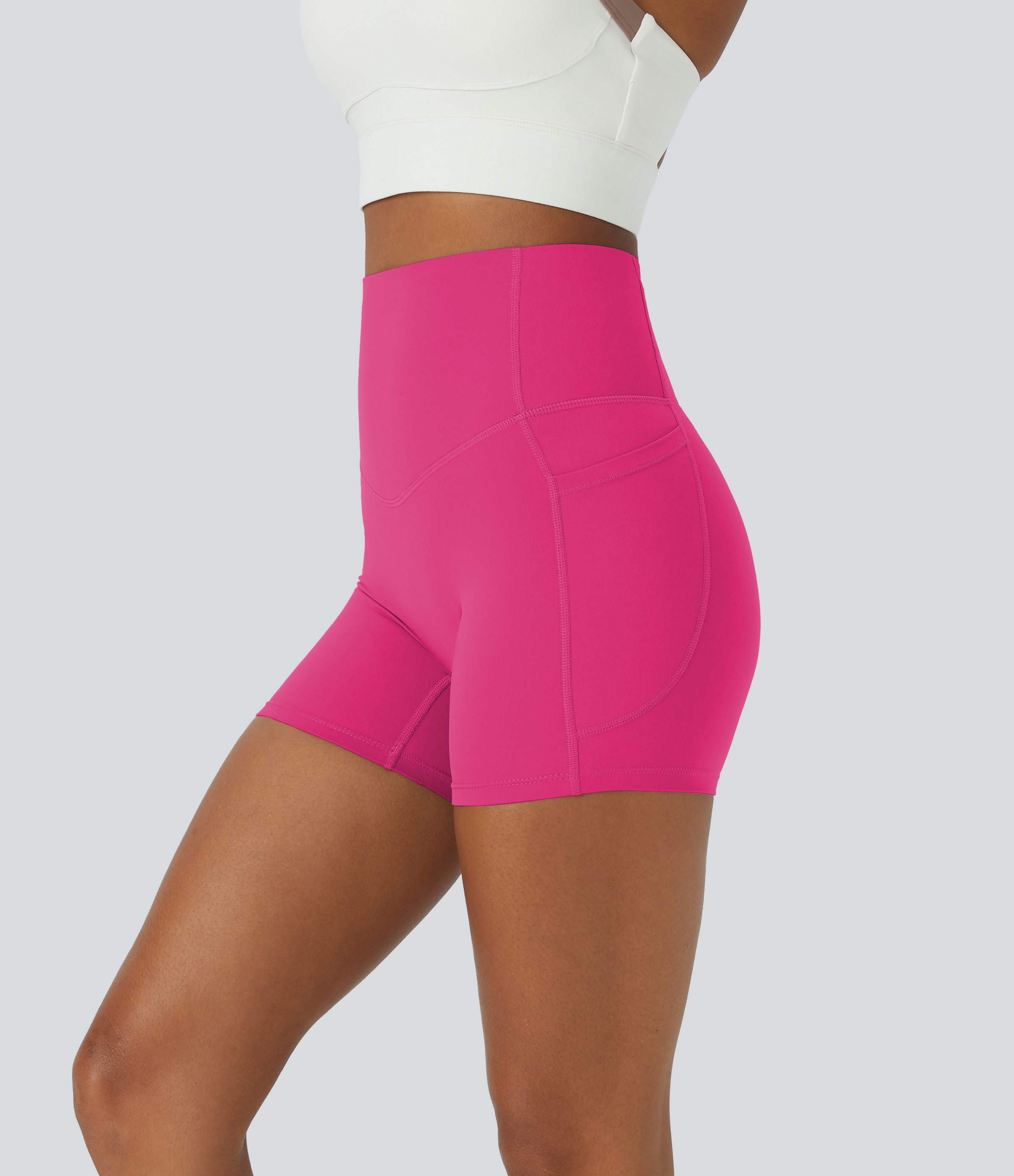 Halara UltraSculpt™ SoCinched High Waist Bauch-Formende Radlerhose mit Seitentasche 5''