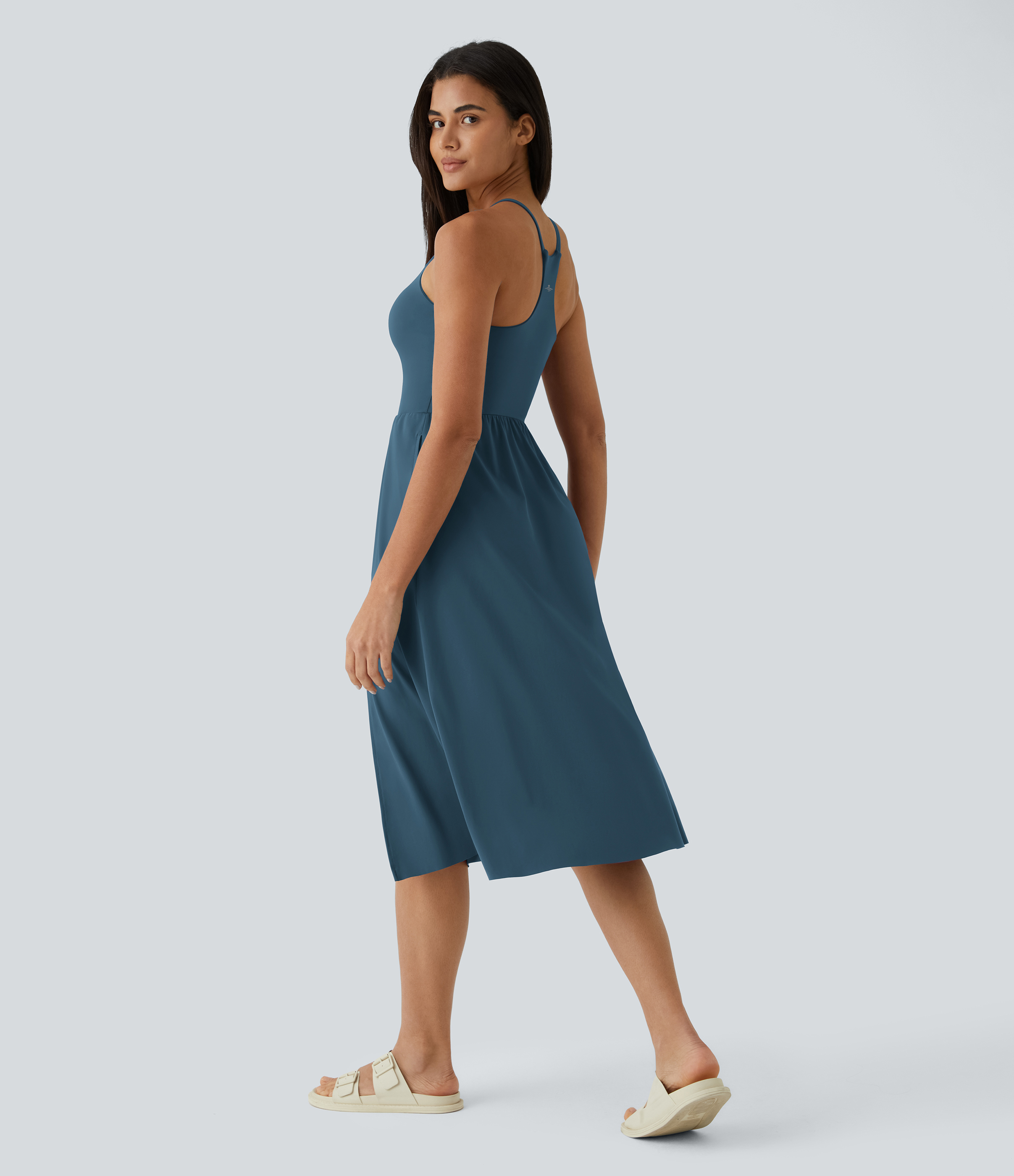 Majolica Blue Alltägliches Midi-Chill-Kleid-La Land / 2