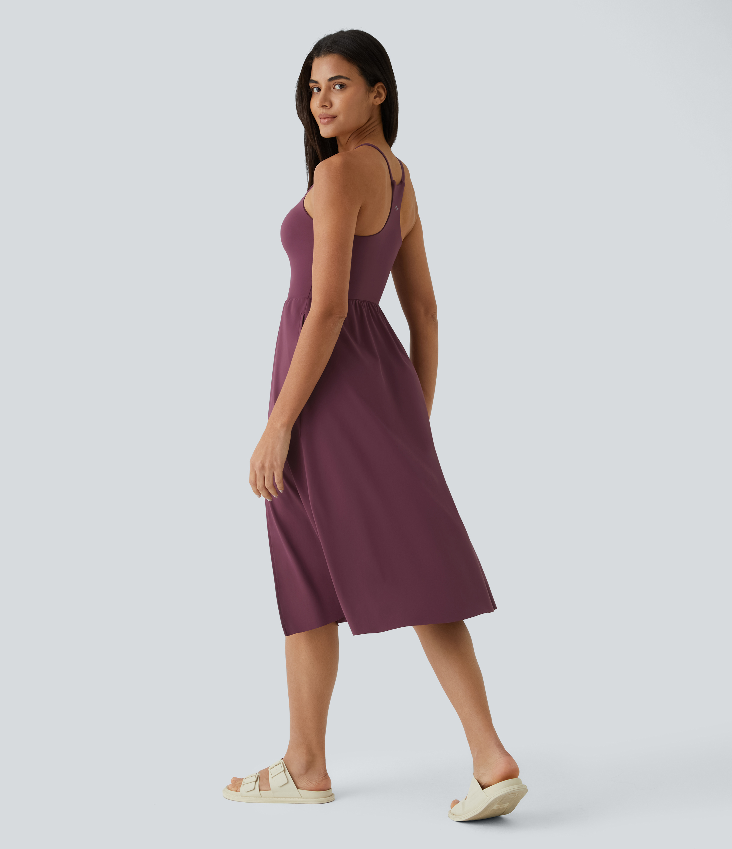 everyday midi chill dress la land Halara Everyday Midi Chill Dress-La Land Casual dress - Fig