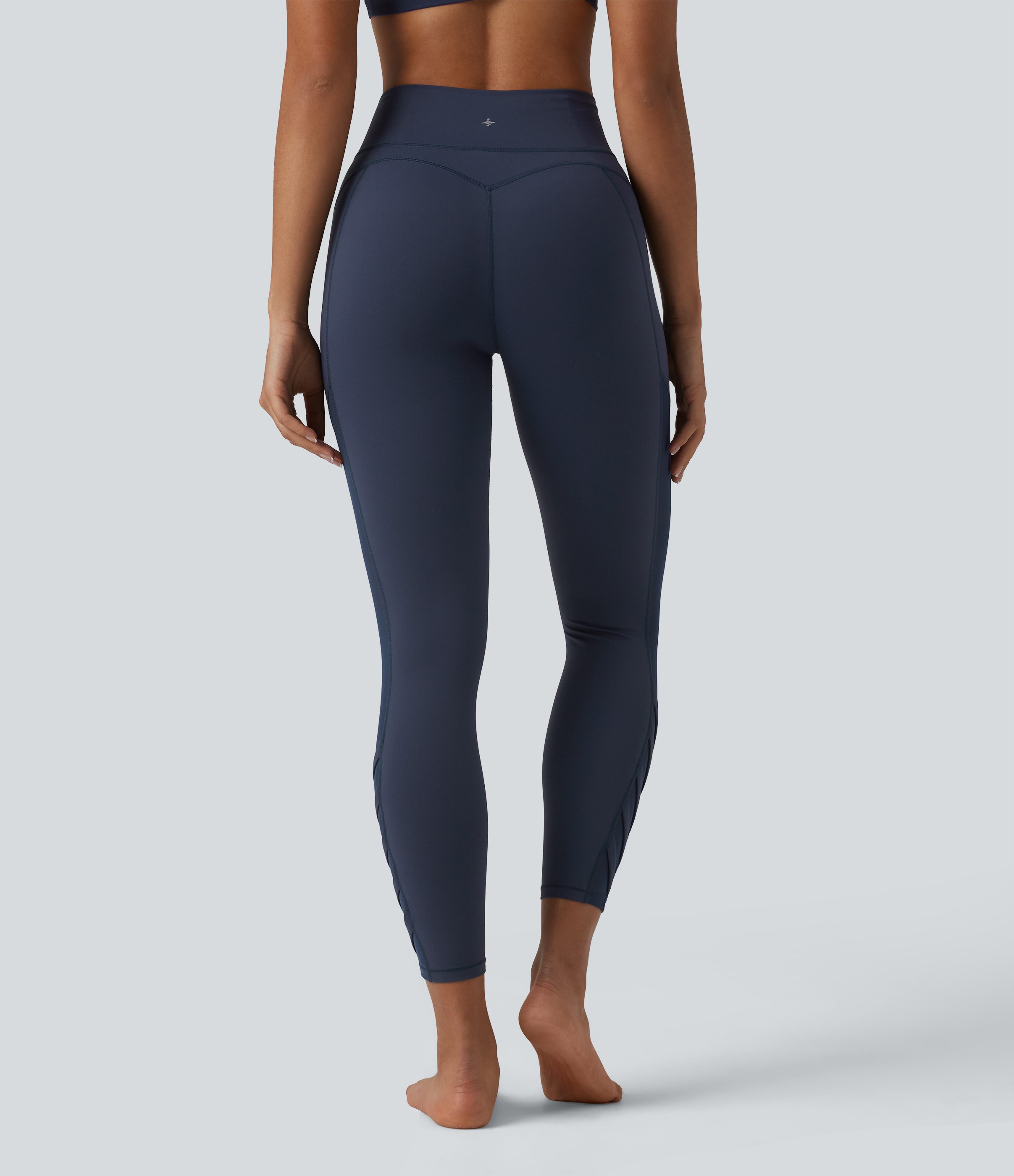 Mood Indigo Legging de yoga 7/8 Halara UltraSculpt™ taille haute ventre plat avec empiècements en mesh contrastant et poche / 2