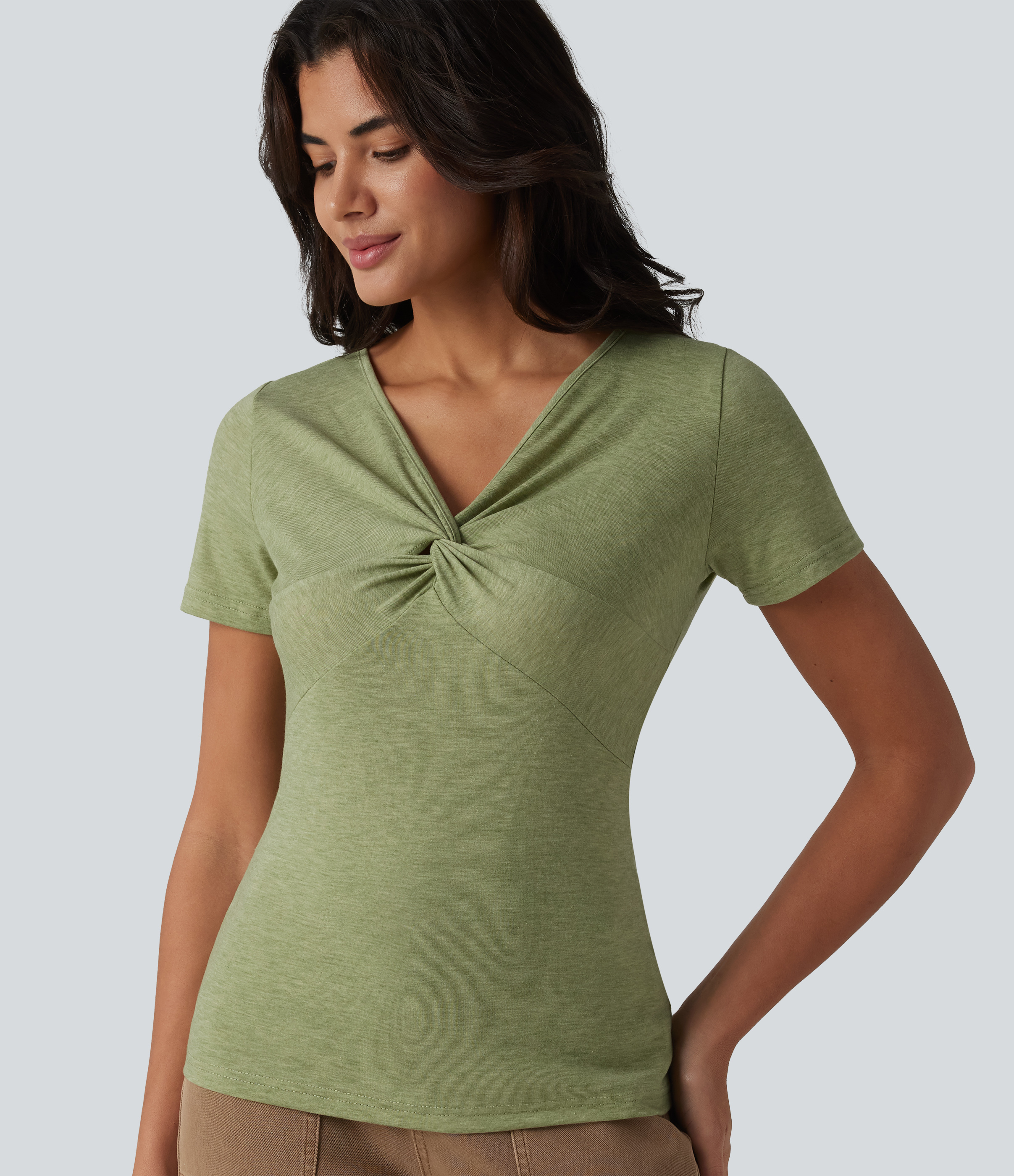 V Neck Short Sleeve Casual T-Shirt