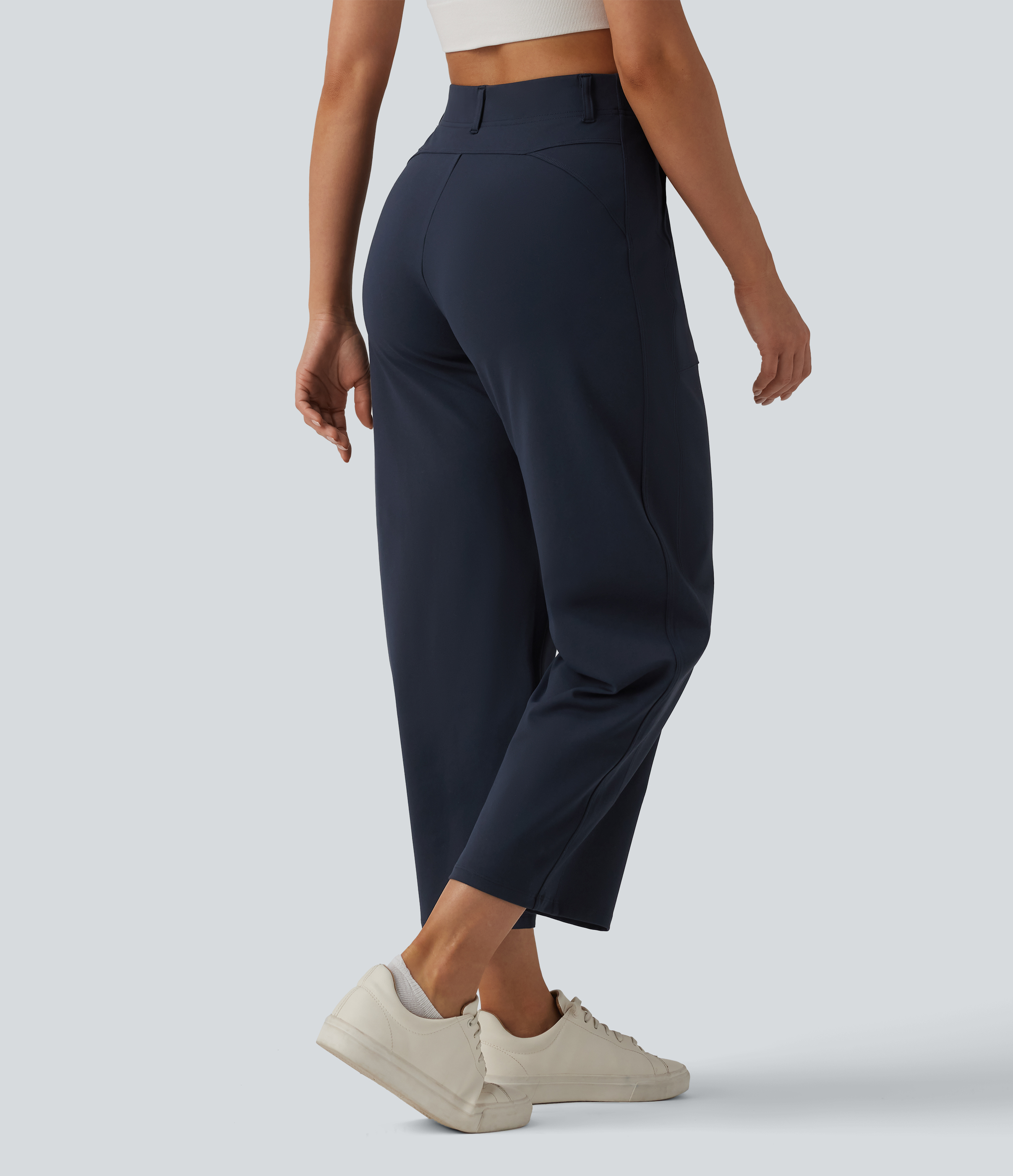 Midnight Blue DayStretch - Lässige Hose mit hohem Bund, Seitentaschen und Barrel-Leg / 2