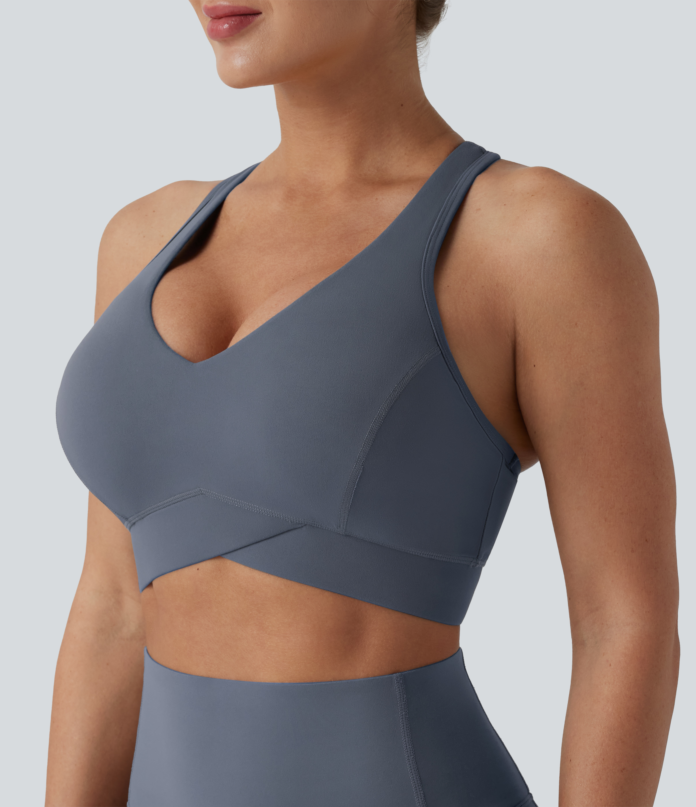 Halara UltraSculpt™ Light Support V Neck Racerback Running Sports Bra DD-F Cups