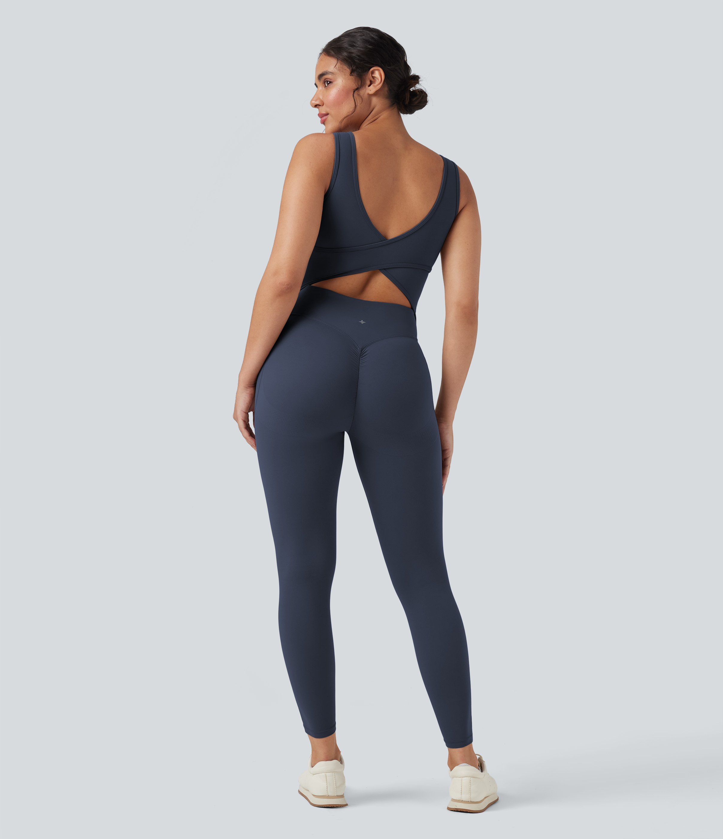 Halara UltraSculpt™ V Neck Tummy Control Butt Lifting Workout Jumpsuit with Pockets