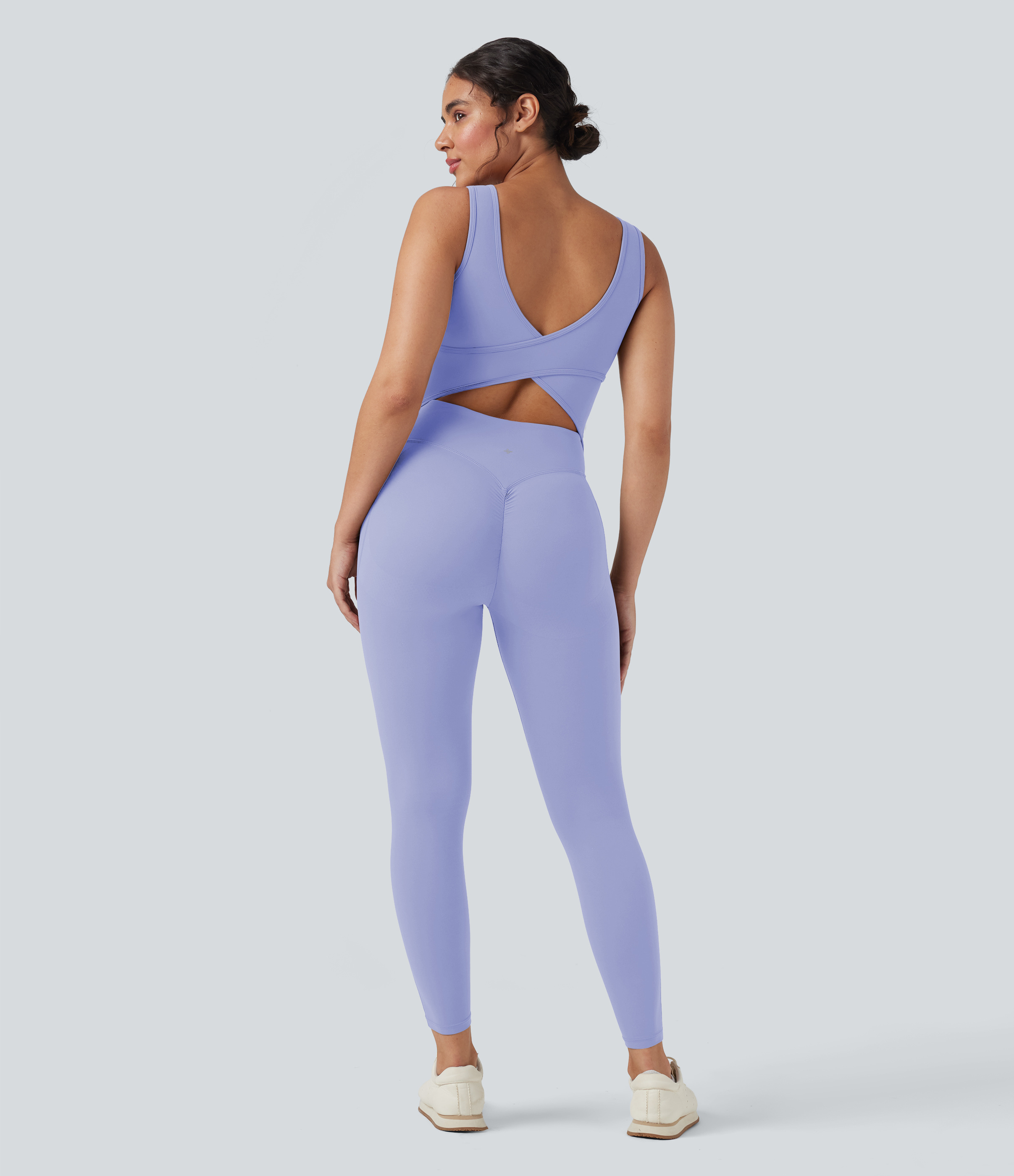 Halara UltraSculpt™ V Neck Tummy Control Butt Lifting Workout Jumpsuit with Pockets