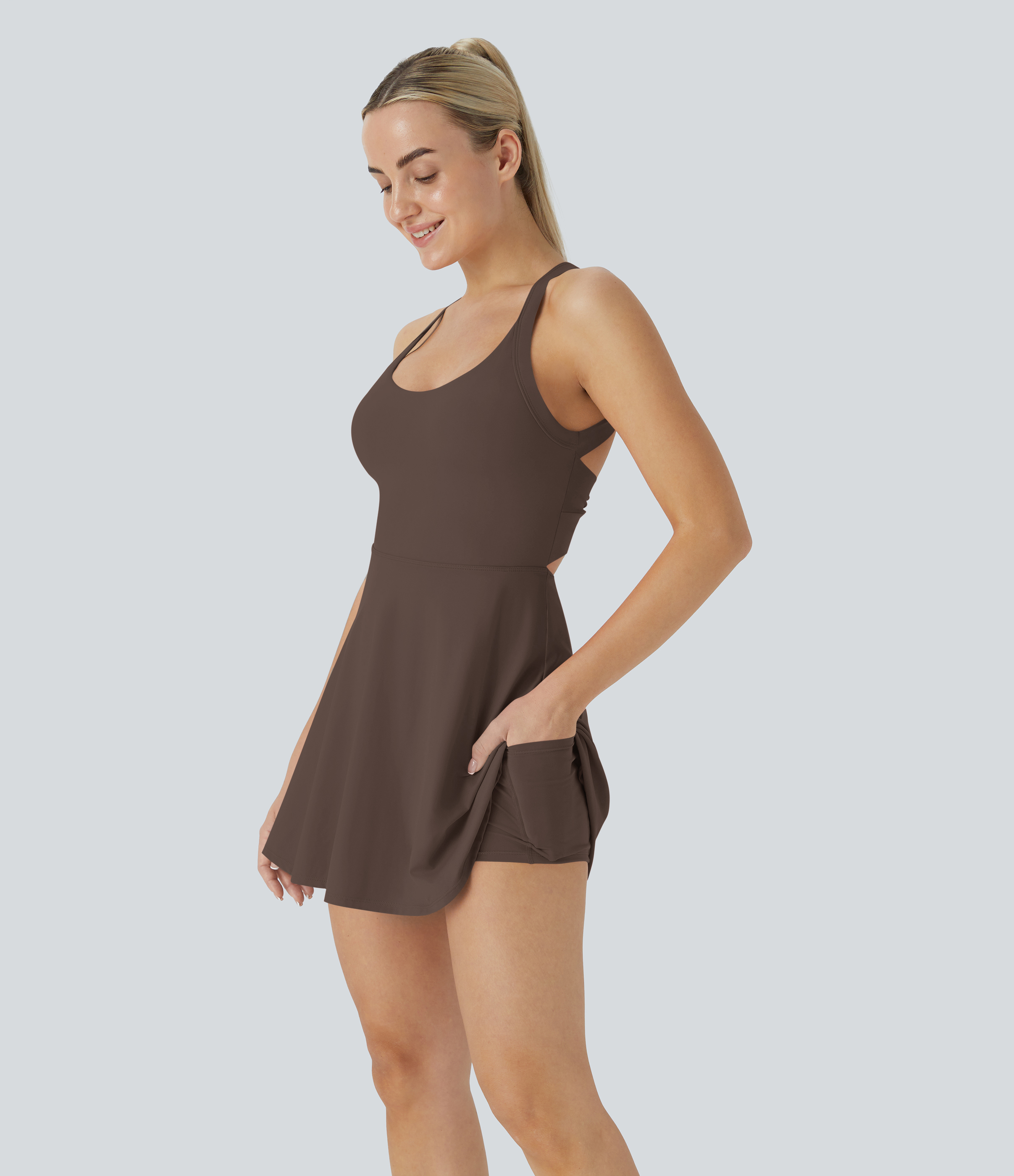 SoftlyZero™ Airy Backless Twisted InstantCool Dance Active Dress-Easy Peezy Edition