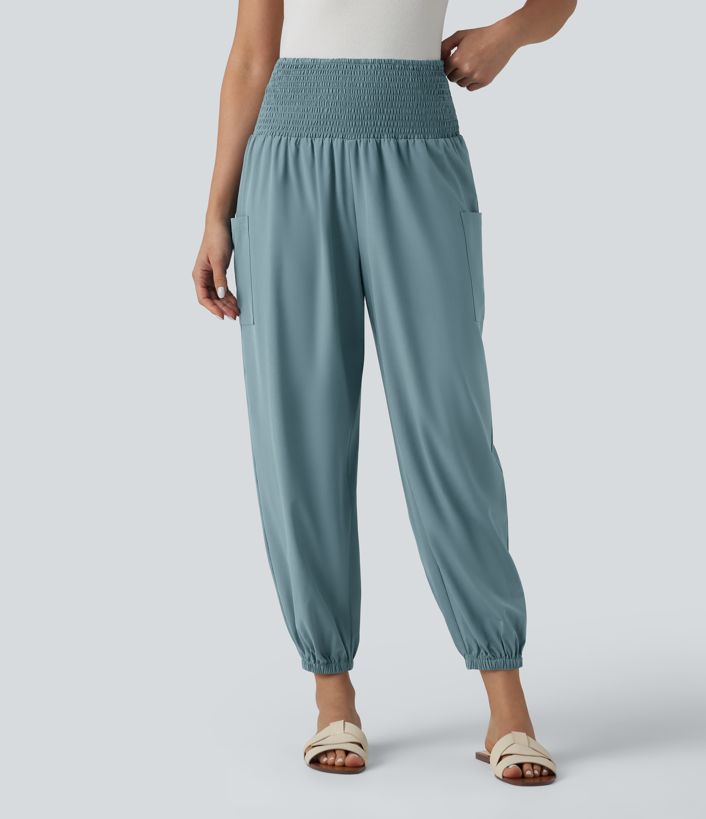 Pantalon de jogging Breezeful™ taille ultra haute, froncé, à séchage rapide et doté de poches