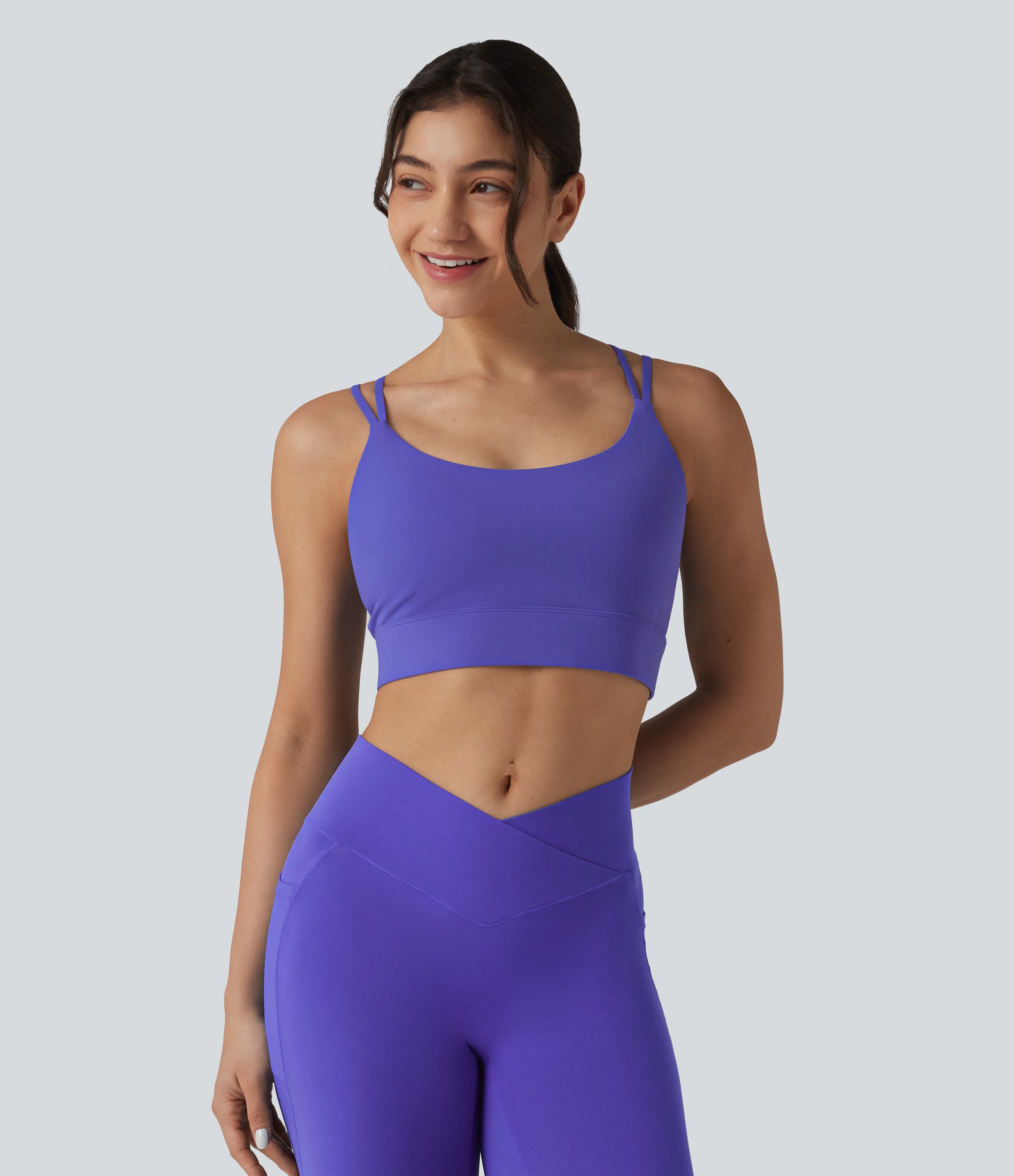 Misty Lavender SoftlyZero™ Plush Low Support Built-in Bra Yoga Sports Bra / 2