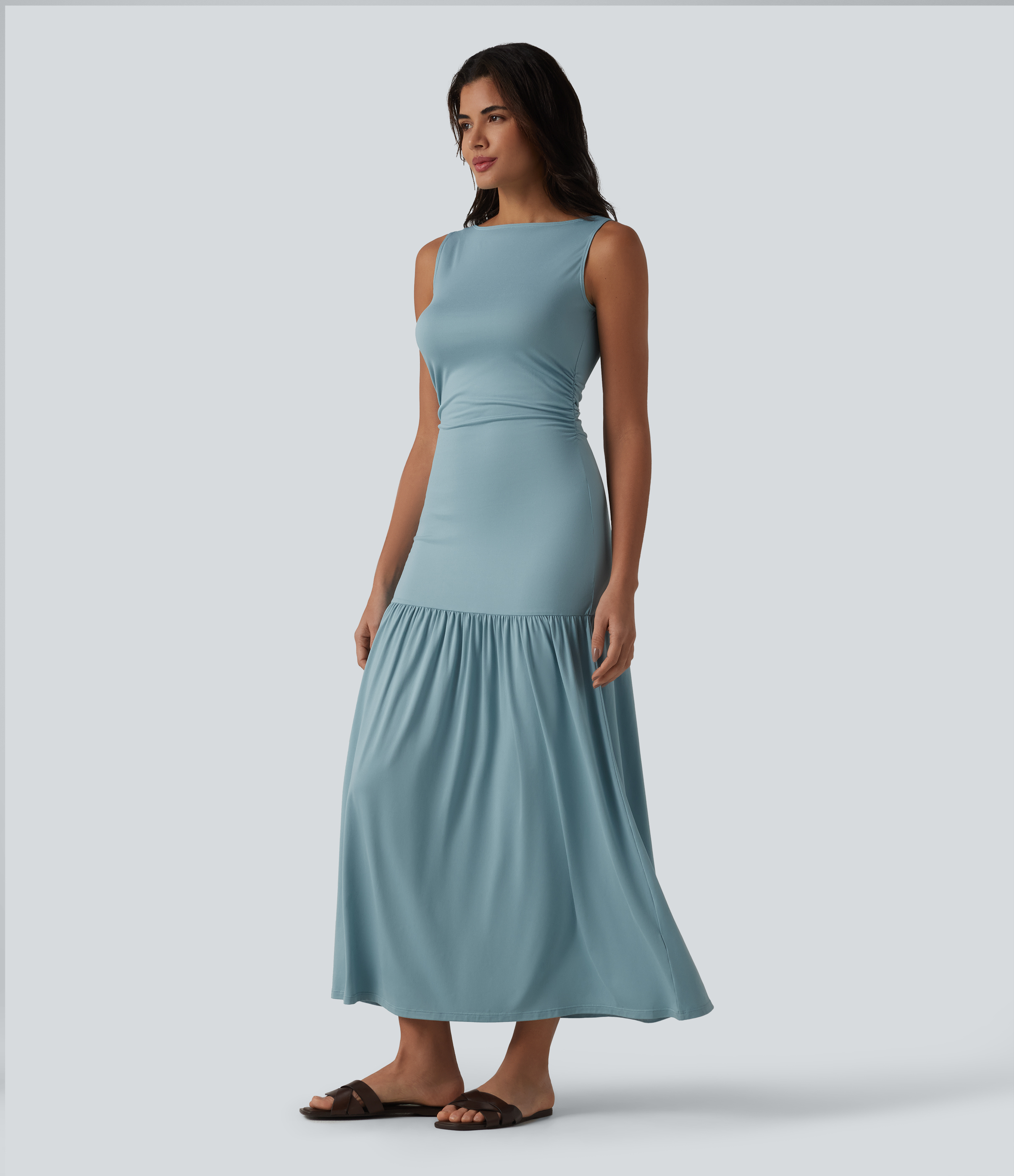 spring maxi dress for Women Casual Spaghetti Strap Floral Sundress Fla – Divahotcouture Purple Paisley Burnout Sleeved __Concert-Attire Skirt/Dress length type:High Low wearing a size M